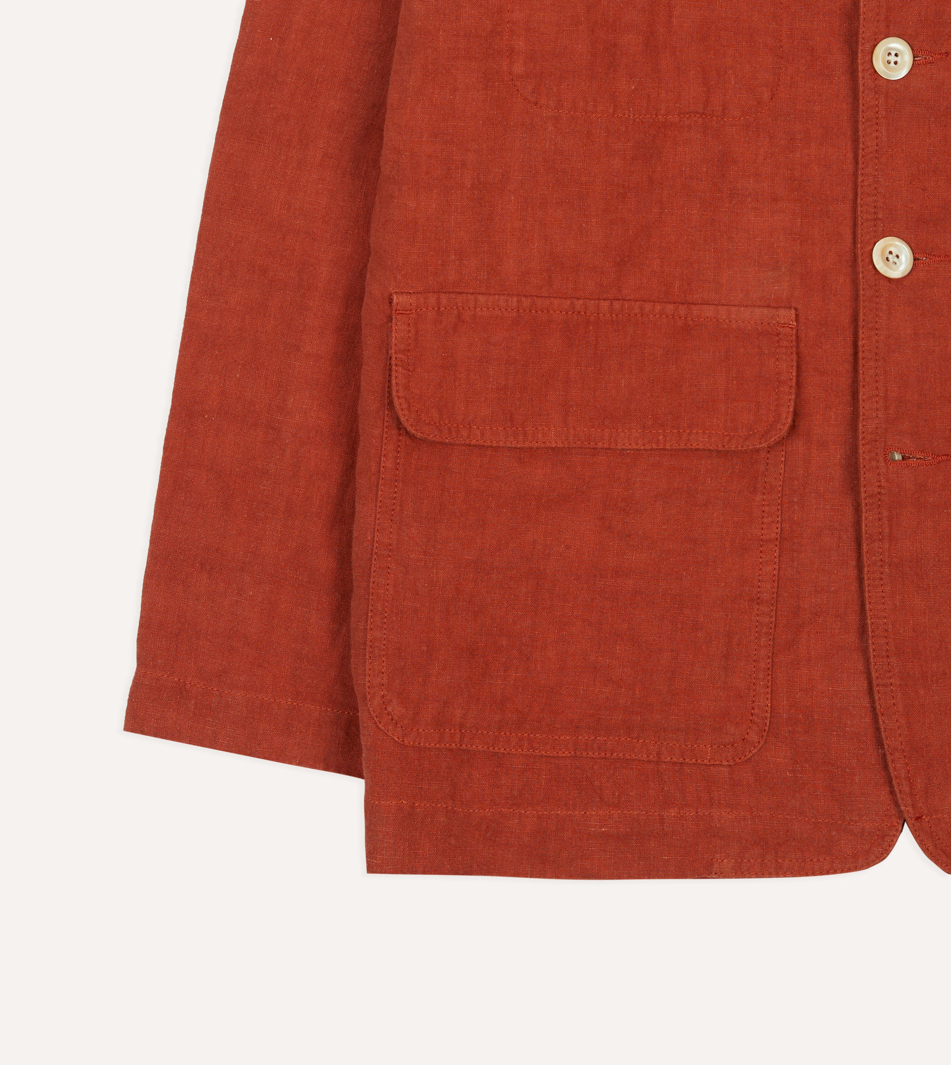 Rust Linen Forestiere Jacket - Lightweight Breathable Linen Coat for Women | Casual Spring & Fall Outerwear | Perfect for Outdoor Adventures & City Strolls
