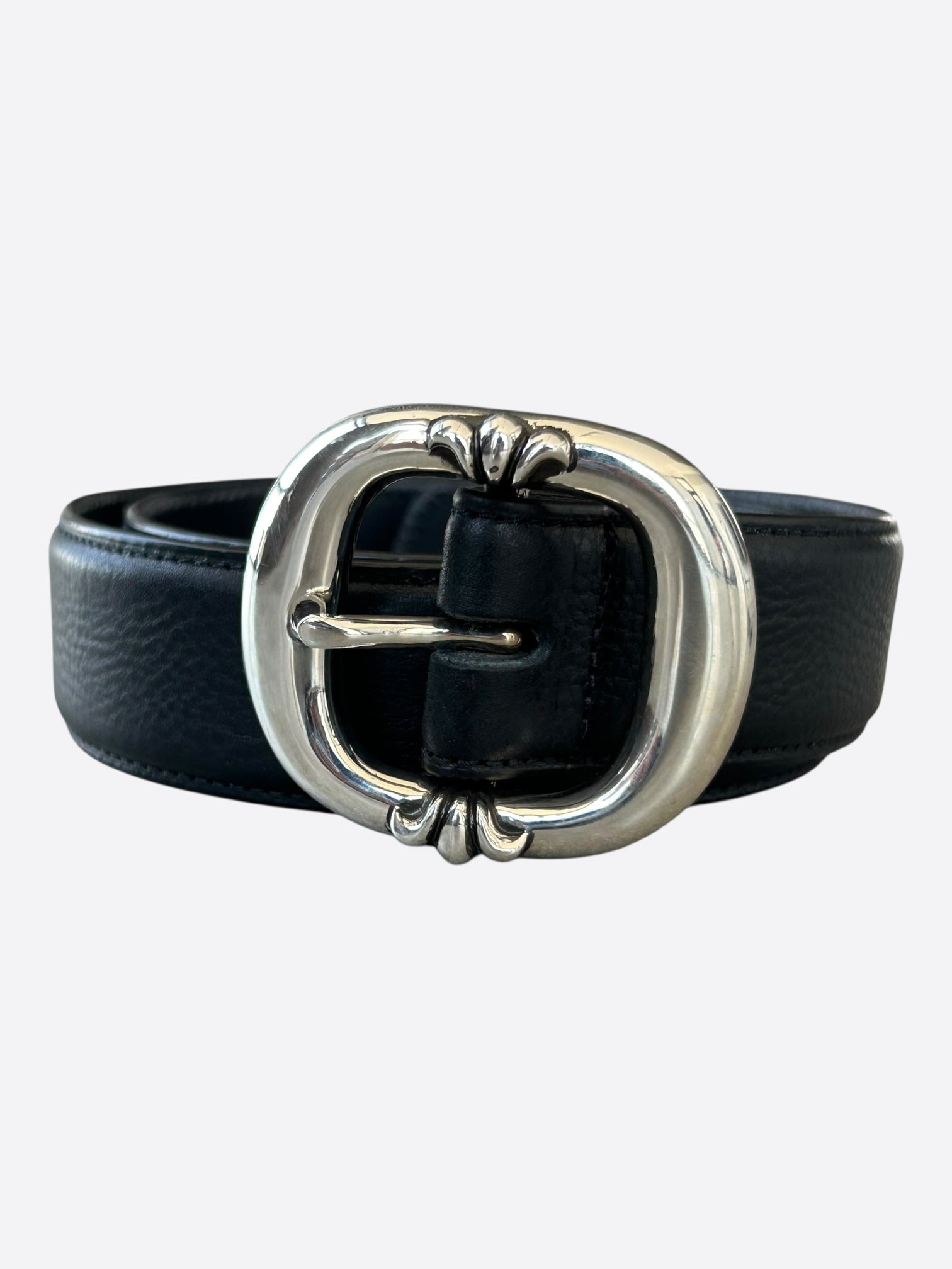 Chrome Hearts Black & Silver Gunslinger Belt for Men - Premium Leather Fashion Accessory | Perfect for Casual Wear, Biker Outfits & Rock Style