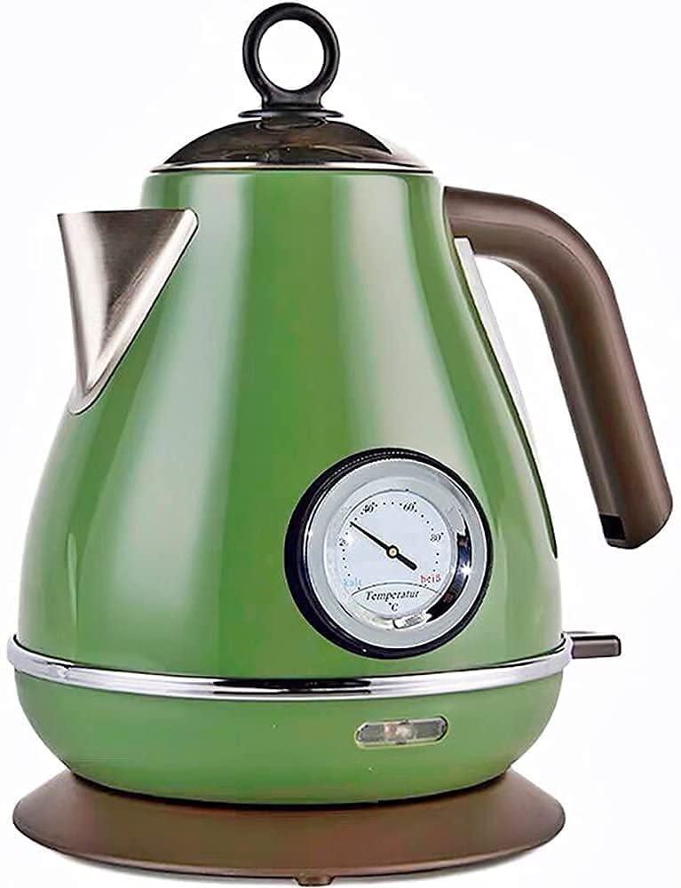 **ZYBW Retro Electric Kettle with Temperature Control & LED Light - Stainless Steel Hot Water Boiler, Auto Shut Off, Anti-Dry Protection (Red) - Perfect for Tea, Coffee & Home Office Use**