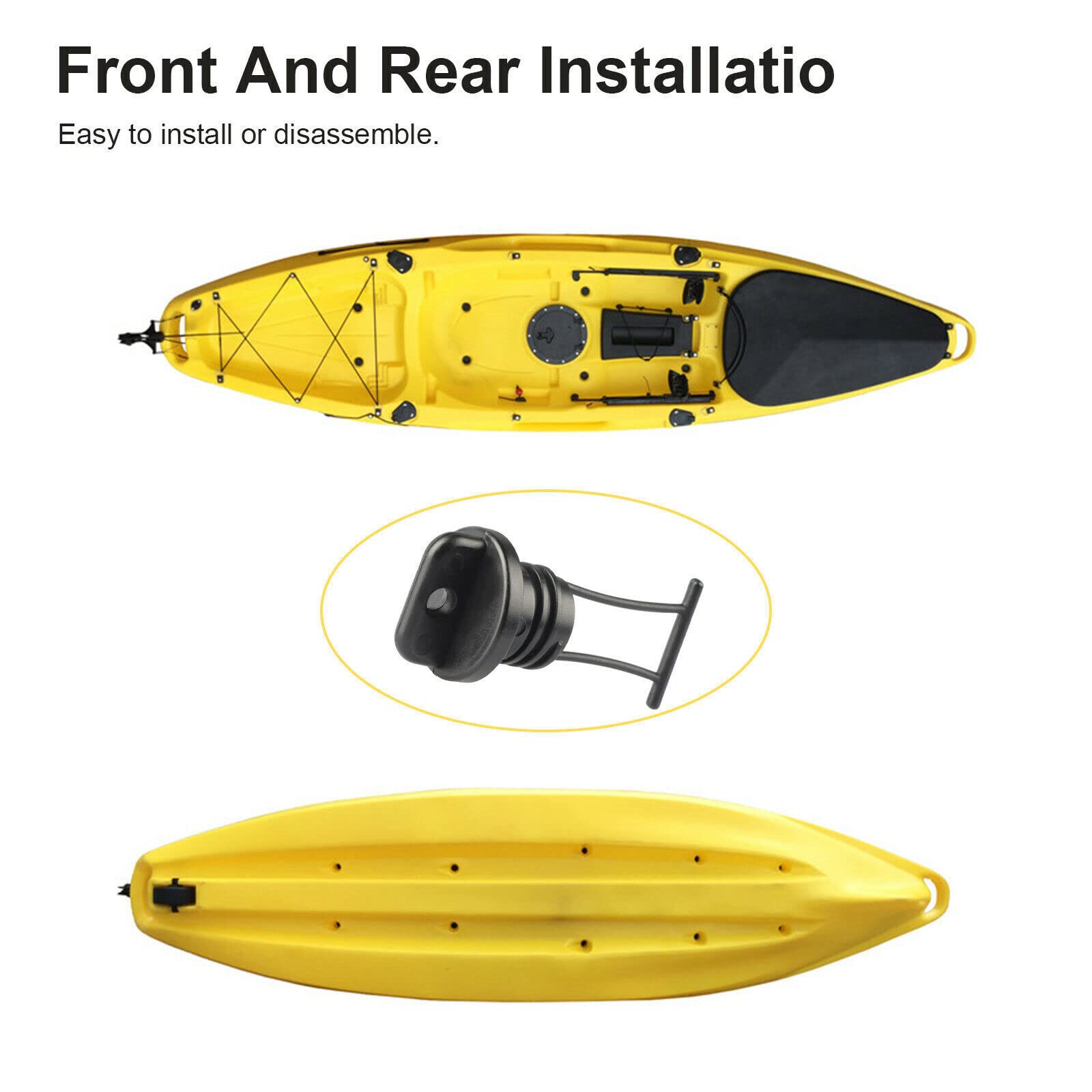 **POCREATION Universal Kayak Drain Plug Kit - 2 Plugs with Screws for Canoe, Boat, Dinghy & Kayak | Waterproof & Durable for Marine Use**    *(Use Case: Perfect for kayaking, boating, and canoeing to prevent water leakage and ensure a dry ride.)*