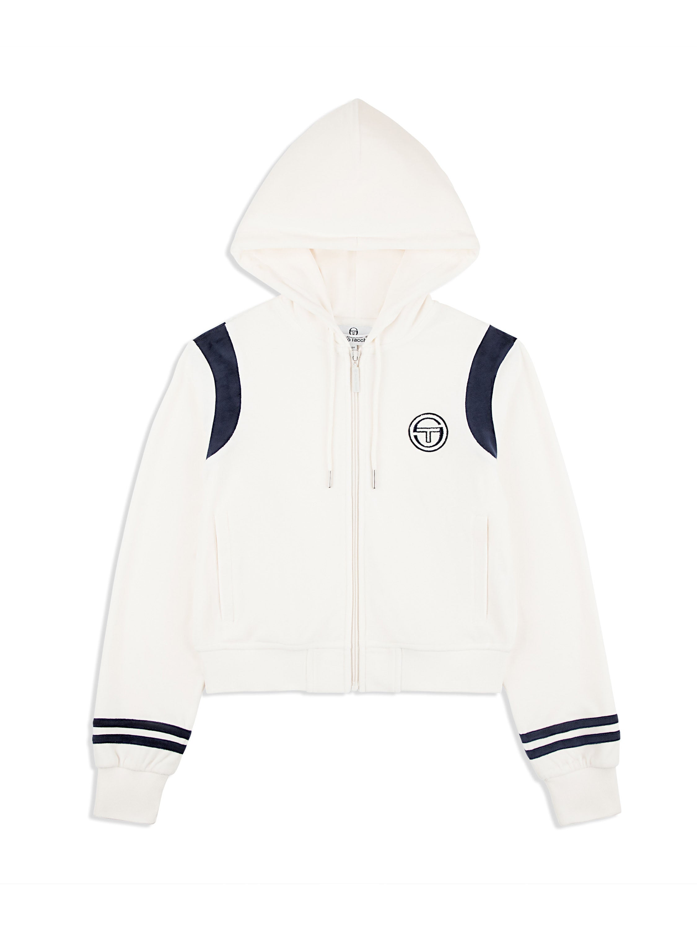 Veneto Velour Zip Up Hoodie for Women - Soft Fleece Pullover with Front Pockets - Cozy Lounge Wear for Home, Gym & Outdoor Activities (Gardenia)