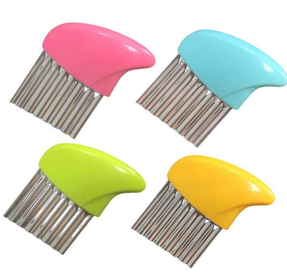 WOIWO 4PCS Stainless Steel Potato Slicer - Wavy French Fry Cutter for Perfect Homemade Fries | Kitchen Gadget for Chips, Vegetables & Fruit Slicing | Ideal for Restaurants, Fast Food & Home Cooking