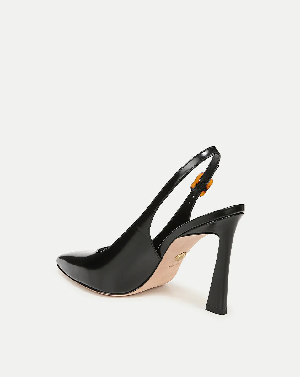 Callie Leather Slingback Pump Shoes for Women - Black | Comfortable Heels for Work, Party & Wedding | Stylish Dress Pumps for Office & Evening Events
