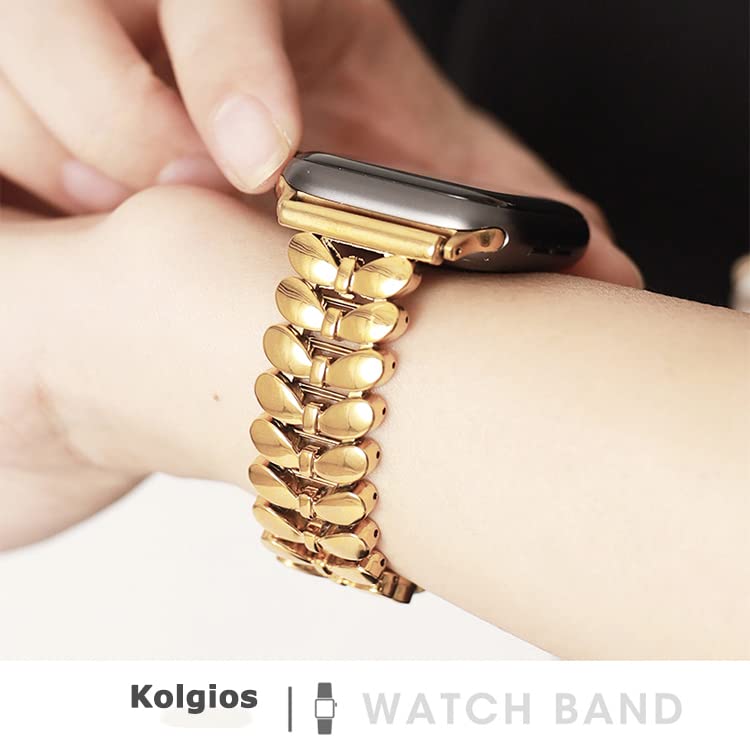 Kolgios 38mm 40mm 41mm 42mm 44mm 45mm 46mm Women's Fashion Smartwatch Band - Compatible with Apple Watch Series 10/9/8/7/6/SE/5/4 - Stylish Replacement Bracelet Strap for iWatch - Perfect Gift for Her - Ideal for Workouts, Office Wear & Everyday Fashion Accessory