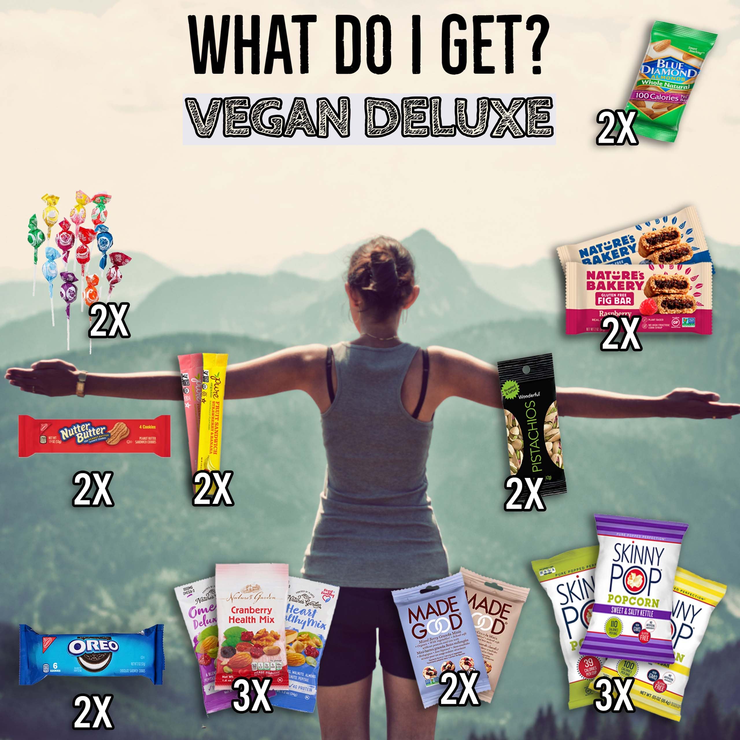Healthy Vegan Snack Variety Pack - Gluten Free, Dairy Free, Non-GMO Care Package | Perfect for Office, School & Travel Snacking