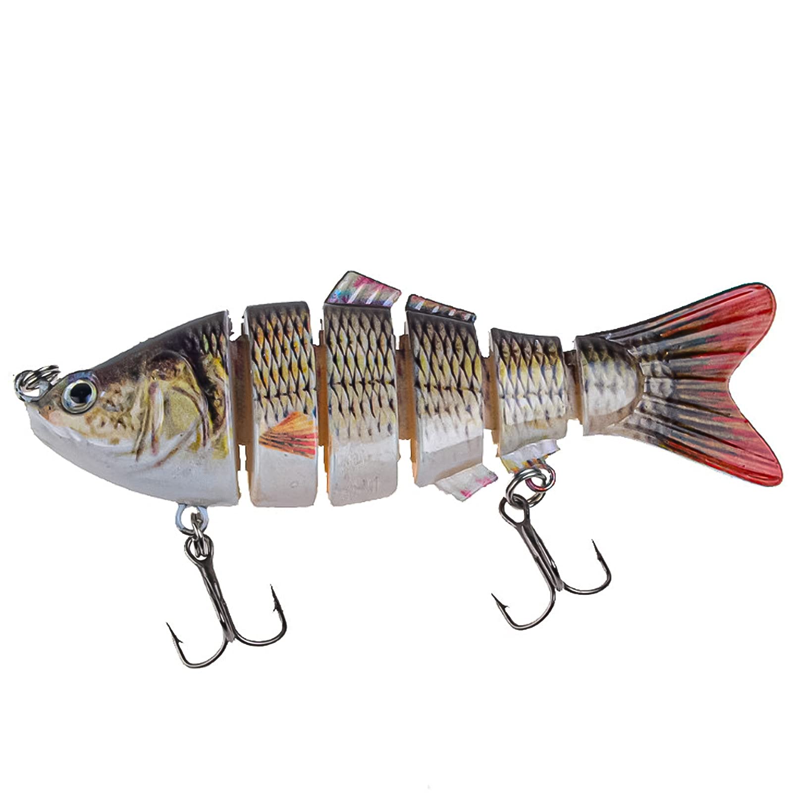 6-Segment Multi-Jointed Swimbait Lure 10cm 17g - Realistic Bionic Hard Plastic Fishing Bait for Freshwater & Saltwater - Perfect for Night Fishing & Angler Gifts (Great for Bass, Trout, and Walleye Fishing)