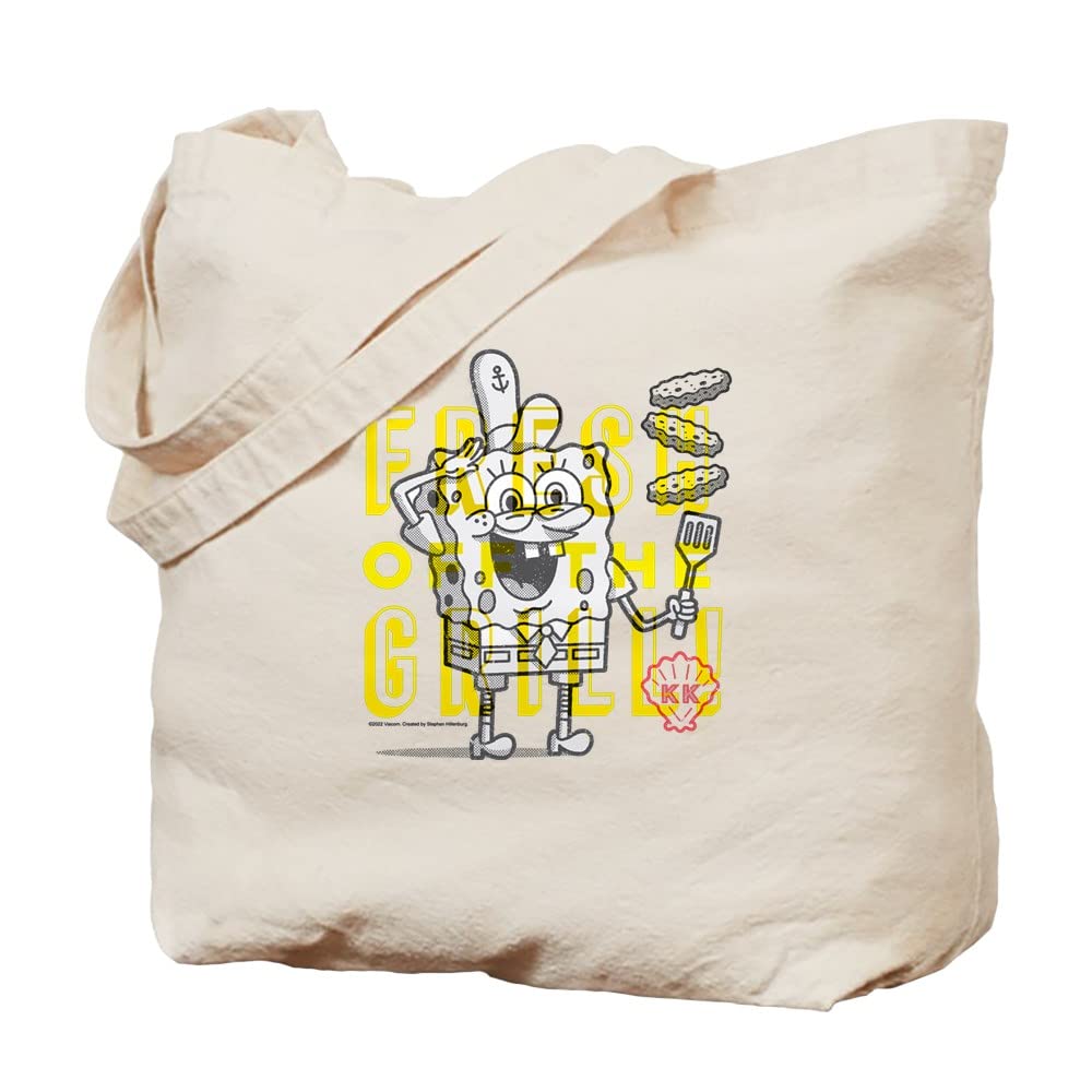 Spongebob Squarepants Natural Canvas Tote Bag - Eco-Friendly Reusable Shopping Bag for Groceries, Beach & Daily Use | CafePress