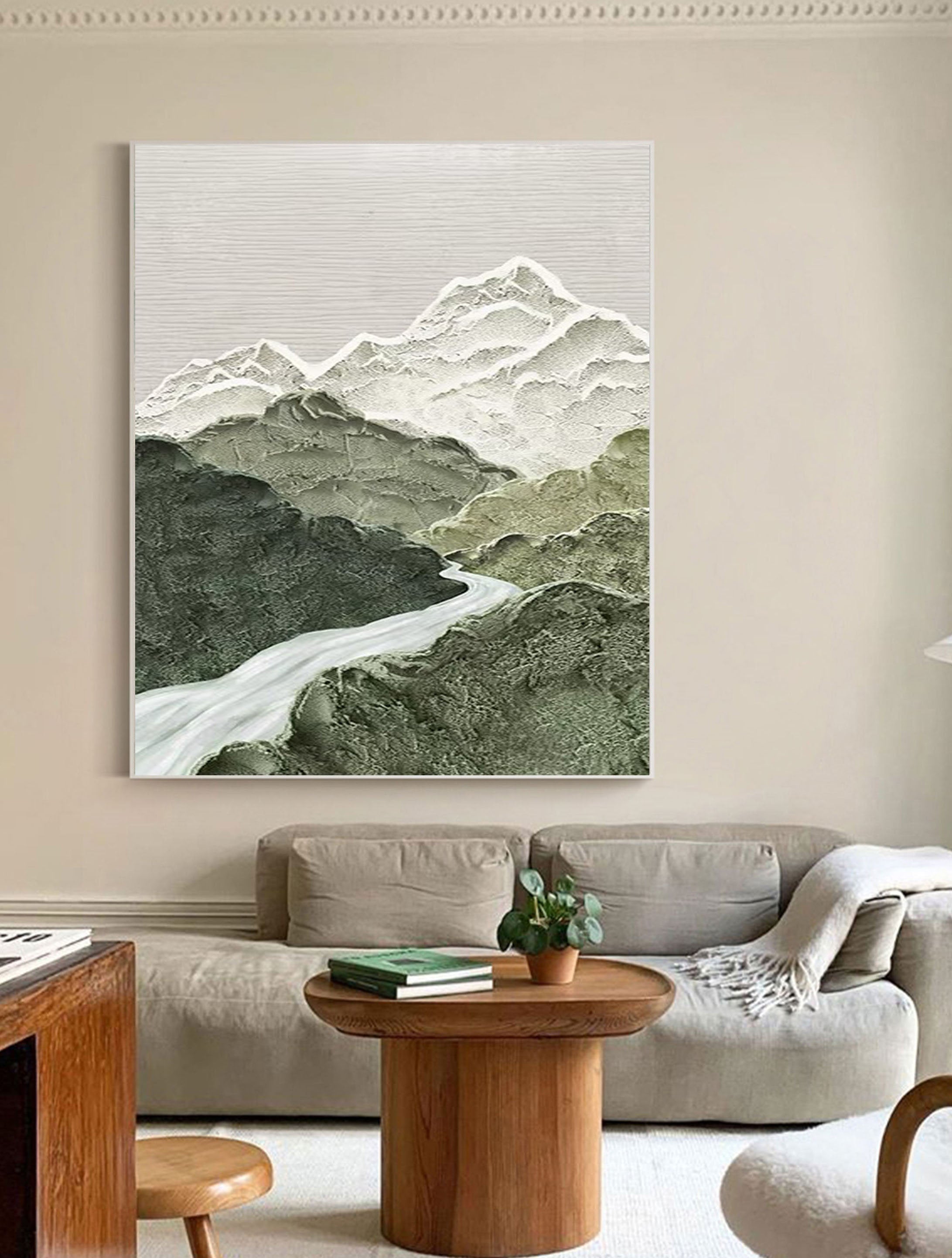 Blue & Green Abstract Wall Art Canvas Print #BG011 - Modern Home Decor for Living Room, Bedroom & Office