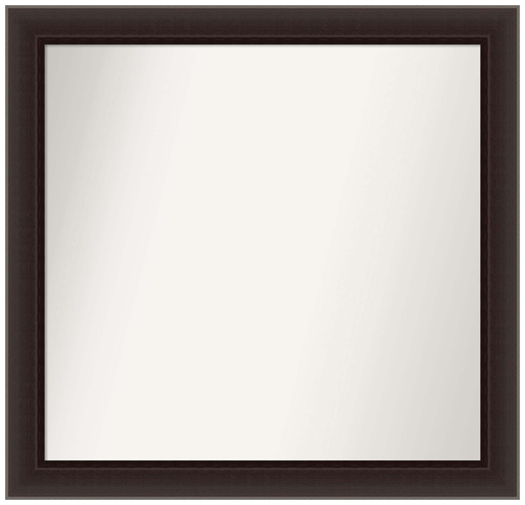 Amanti Art Custom Wall Mirror - 25.5 x 26.5 Inches Non-Beveled Design with Espresso Brown Narrow Frame - Available in Various Sizes - Perfect for Bathroom, Bedroom, or Entryway Décor