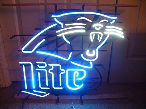 HOLTEEZ 20x16 Inches Carolina Panthers Beer Bar Neon Sign - Handmade LED Light for Man Cave, Sports Bar, Pub & Game Room Decor - Multiple Sizes Available (FX164)