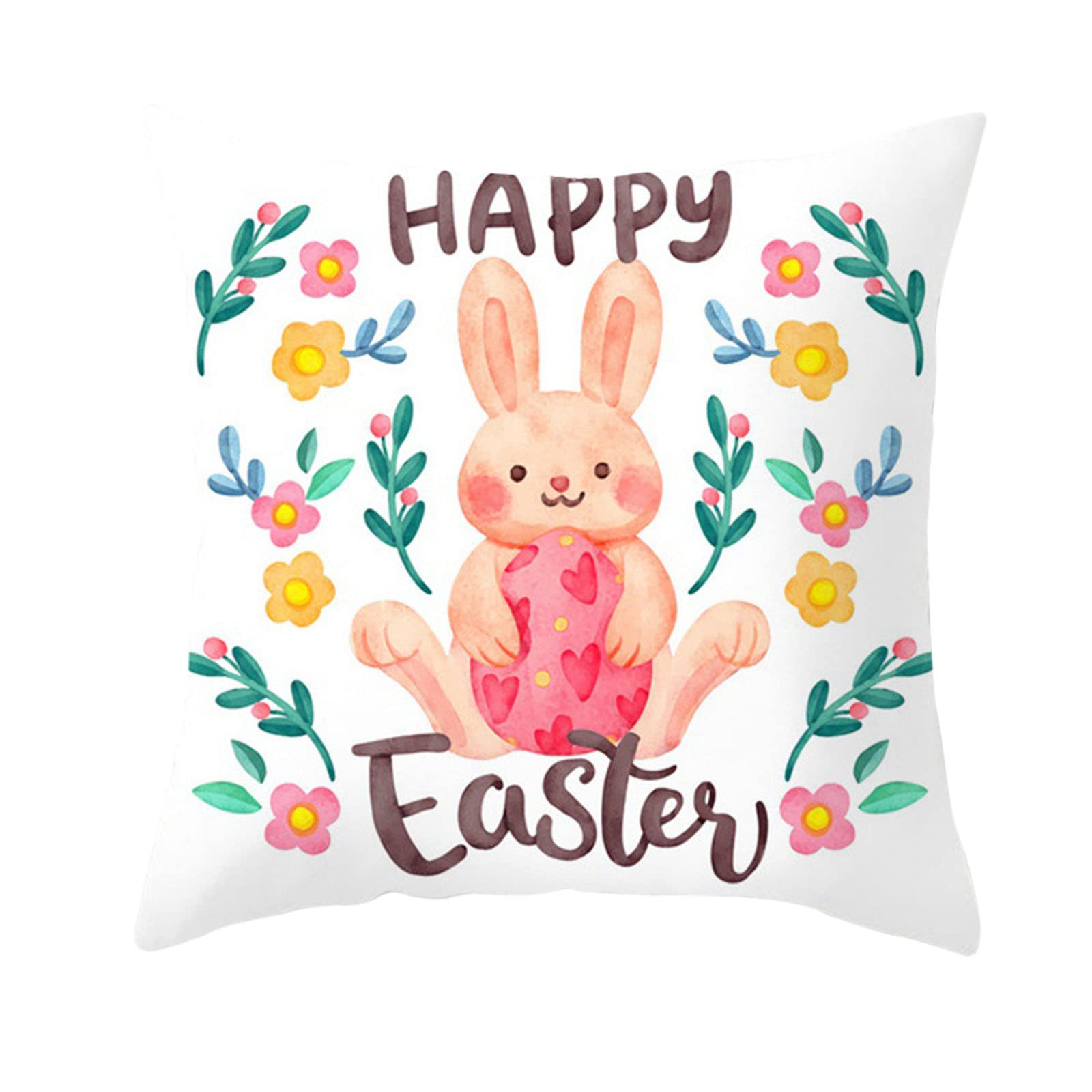 Easter Bunny Pillowcase - Soft Peach Skin Cushion Cover for Sofa, Bed, Living Room & Bedroom Decor - Holiday Home Decoration for Easter Celebrations & Cozy Home Styling
