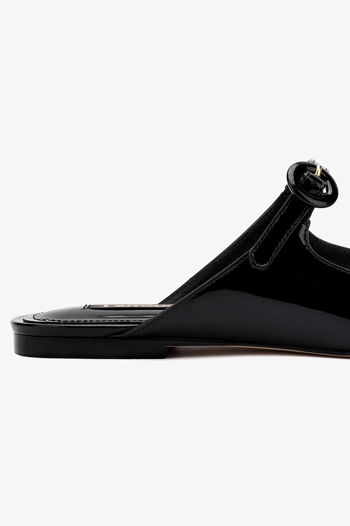 Blair Flat Mule Shoes - Black Patent Leather Slip-On Loafers for Women | Comfortable Casual & Office Wear
