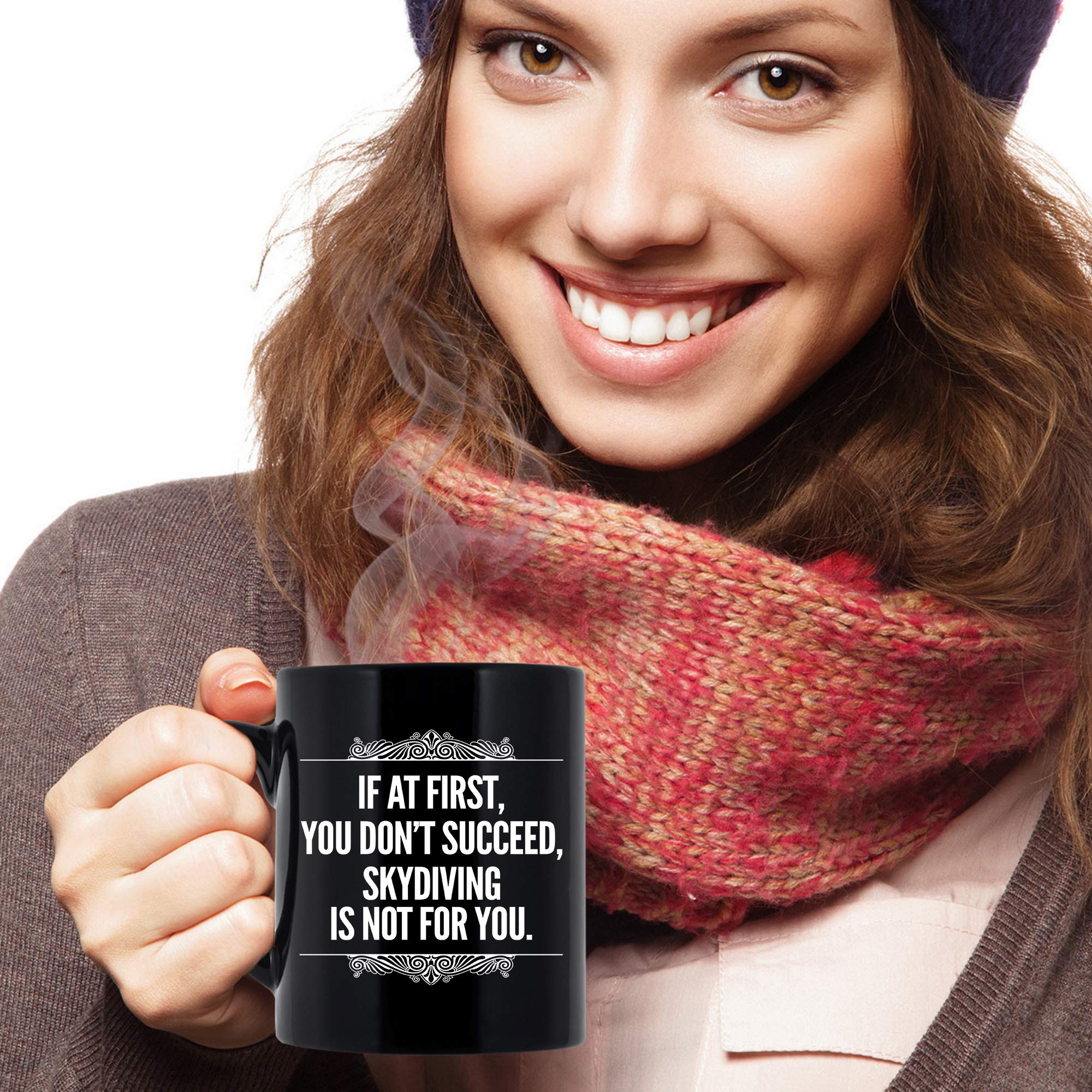 Funny Skydiving Coffee Mug 11oz - Humor Gift for Men & Women - Perfect for Office & Home Use
