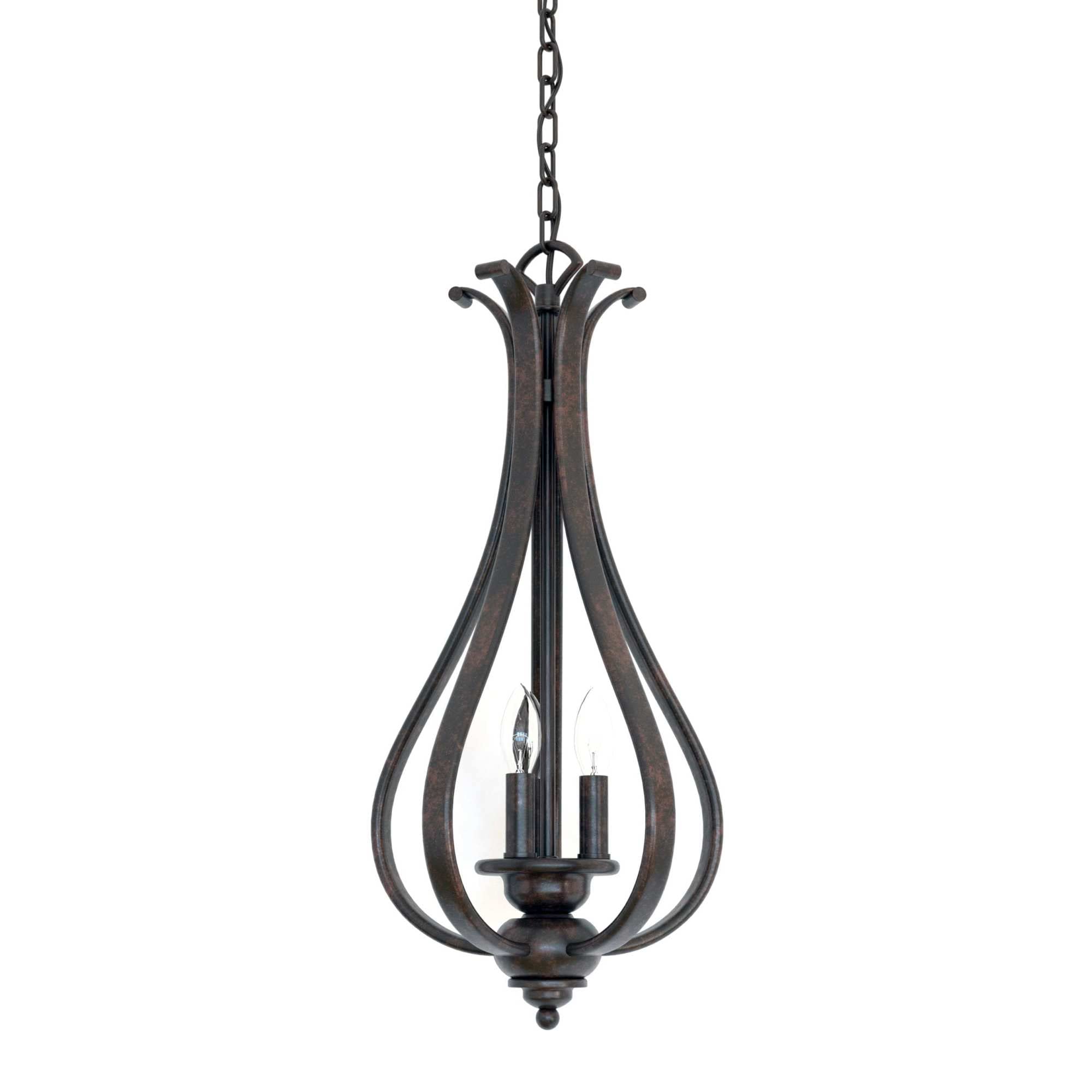 VAXCEL Monrovia 3-Light Bronze Teardrop Candle Chandelier - Elegant Dining Room & Kitchen Island Lighting Fixture