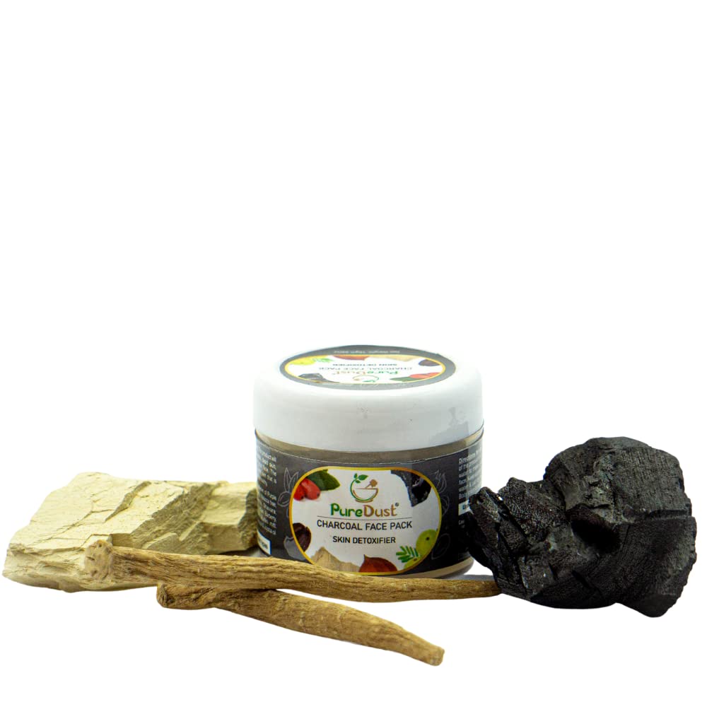 PureDust Charcoal Face Pack (15g) - Deep Cleansing & Detoxifying Mask for Blackheads & Acne - Perfect for Oily & Combination Skin Care Routine