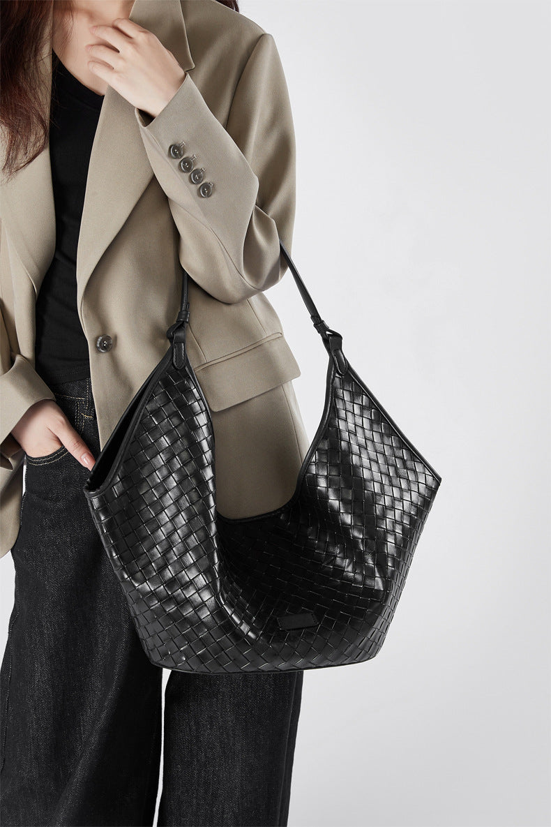 Effortless Woven Shoulder Carry Bag - Stylish & Lightweight Crossbody Purse for Women - Perfect for Shopping, Travel & Everyday Use