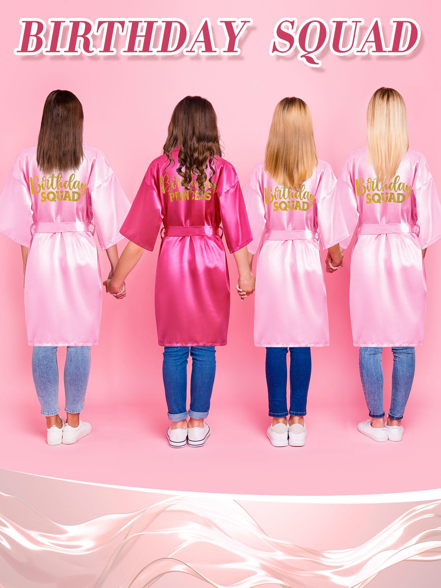 Bokon 40-Piece Girls Spa Party Kit - 10 Princess Robes, 10 Tote Bags, 10 Headbands & 10 Spa Masks for Birthday Celebrations & Sleepover Parties
