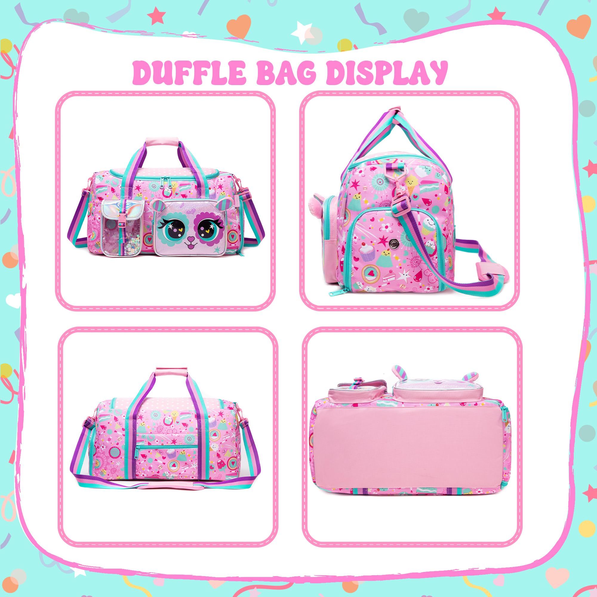 **Kids Duffle Bag for Girls - Travel, Dance, Gym & Overnight Weekender Bag with Shoe Compartment | Perfect for School, Sports & Weekend Getaways**