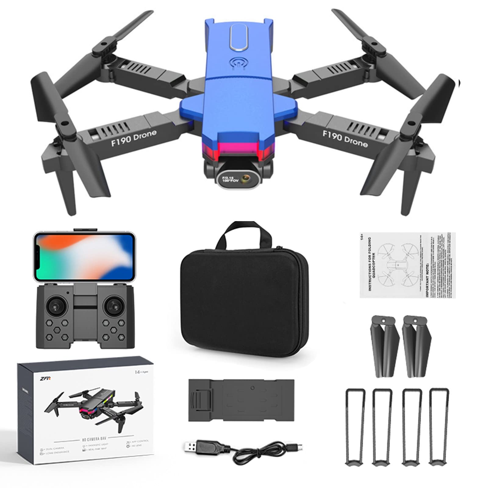 4K HD Camera Drone for Adults - Mini RC Quadcopter with Dual Camera, Altitude Hold, Headless Mode, One-Key Start & Speed Adjustment - Perfect for Aerial Photography, Outdoor Adventures & Kids Gifts (Boys & Girls)