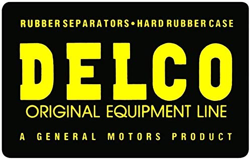 Original DELCO Battery Decal Sticker - OEM Replacement for GM, Chevy, Cadillac - Perfect for Car Restoration & Classic Vehicle Maintenance