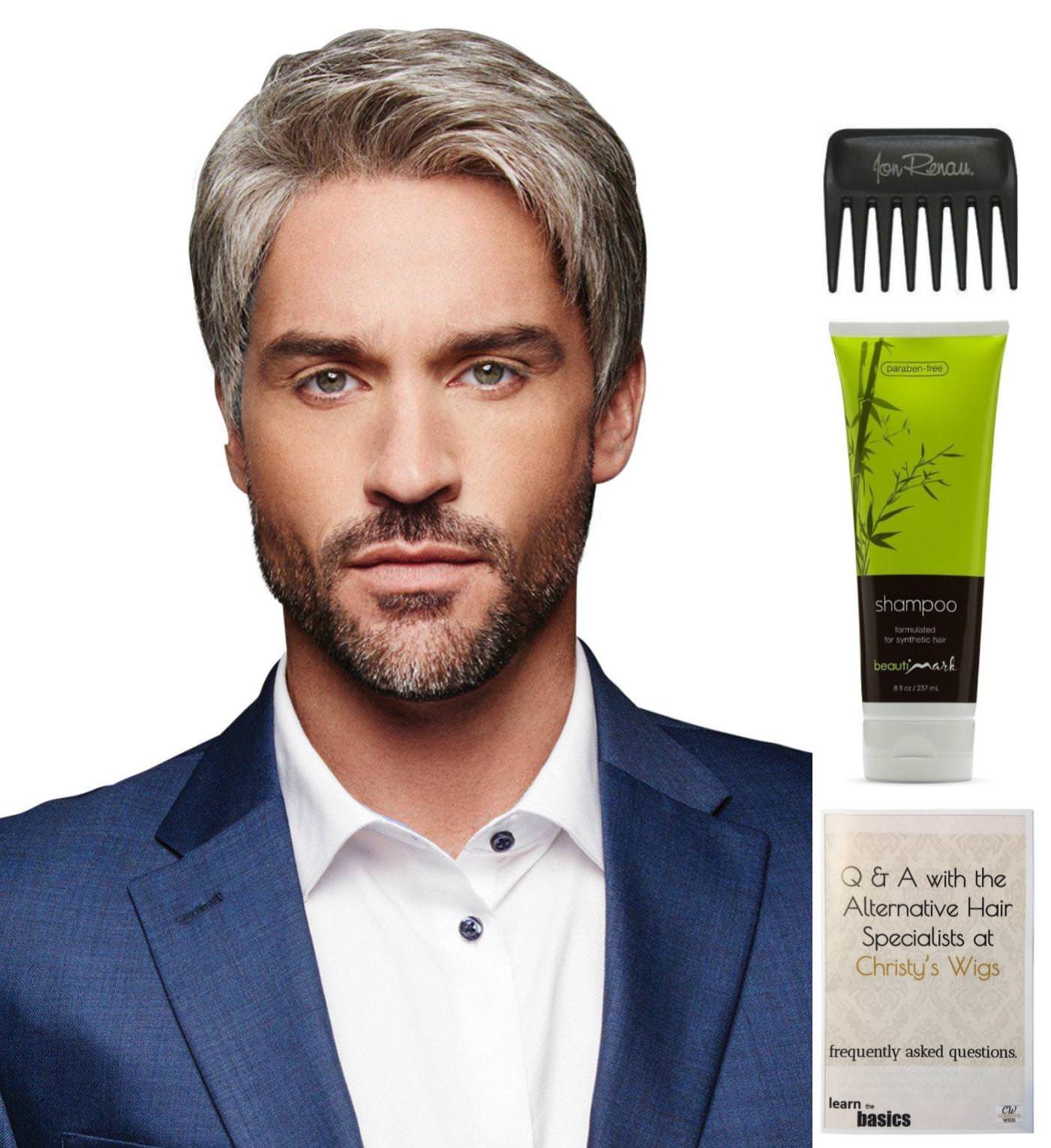 Reserved Wig by HIM - Synthetic Hair Wig with Christy's Wigs Q&A Booklet, BeautiMark Shampoo & Wide Tooth Comb (Color M34S) - Perfect for Cosplay, Daily Wear & Hair Loss Solutions