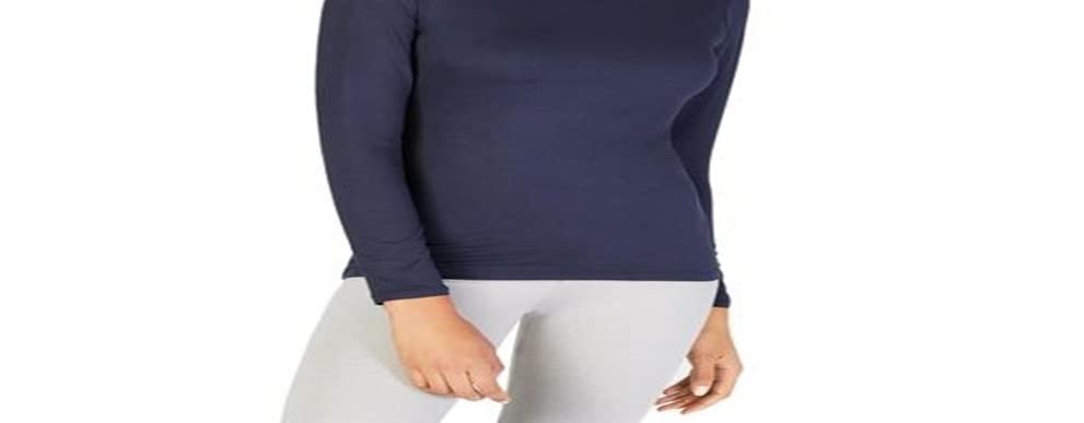 32 DEGREES Women's Thermal Mock Neck Long Sleeve Top - Soft & Warm Winter Layering Shirt for Cold Weather, Stormy Night XS | Perfect for Work, Travel & Outdoor Activities