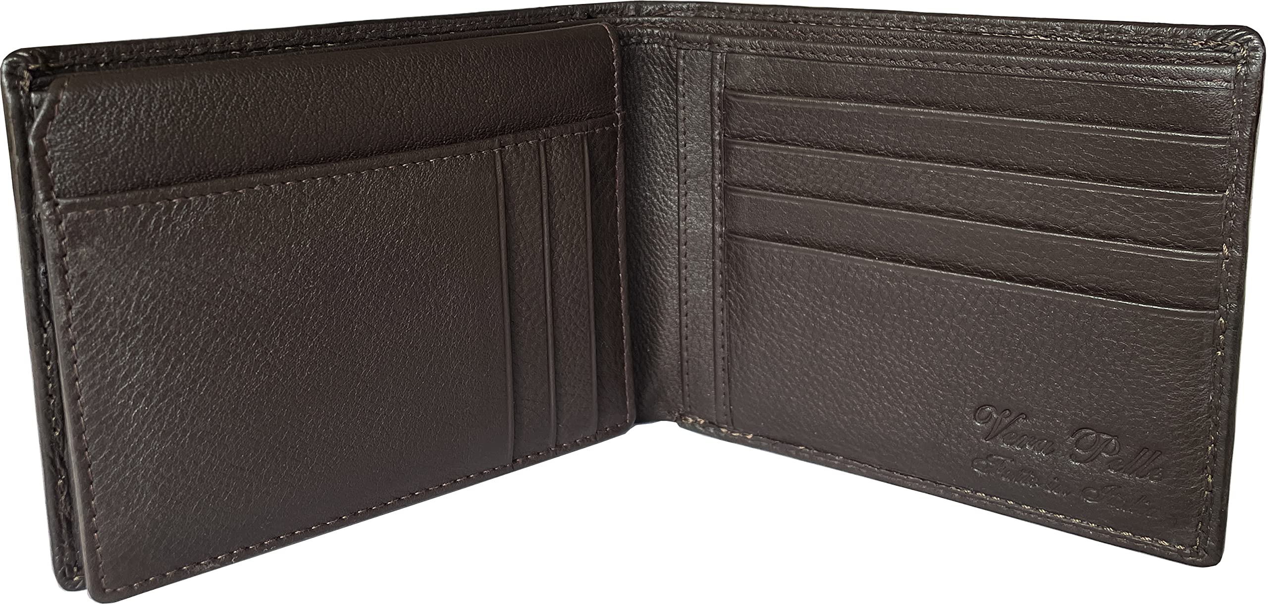 Genuine Italian Leather Men's Wallet - Artiglieria Fiorentina VERDI Handmade Vegetable-Tanned Leather Bifold Wallet Featuring Giuseppe Verdi & Millelire Design - Perfect Gift for Dad, Husband, Birthday & Anniversary - Made in Italy