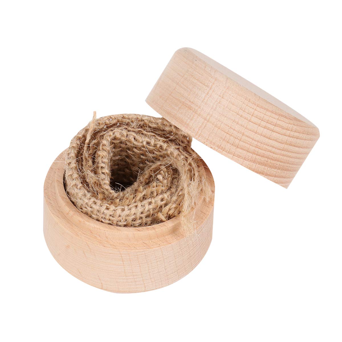 Vintage Wooden Round Ring Box - Rustic Wedding Engagement Ring Holder for Proposal, Jewelry Display & Gift Box (Blank, Handcrafted) - Perfect for Proposals, Anniversaries & Special Occasions
