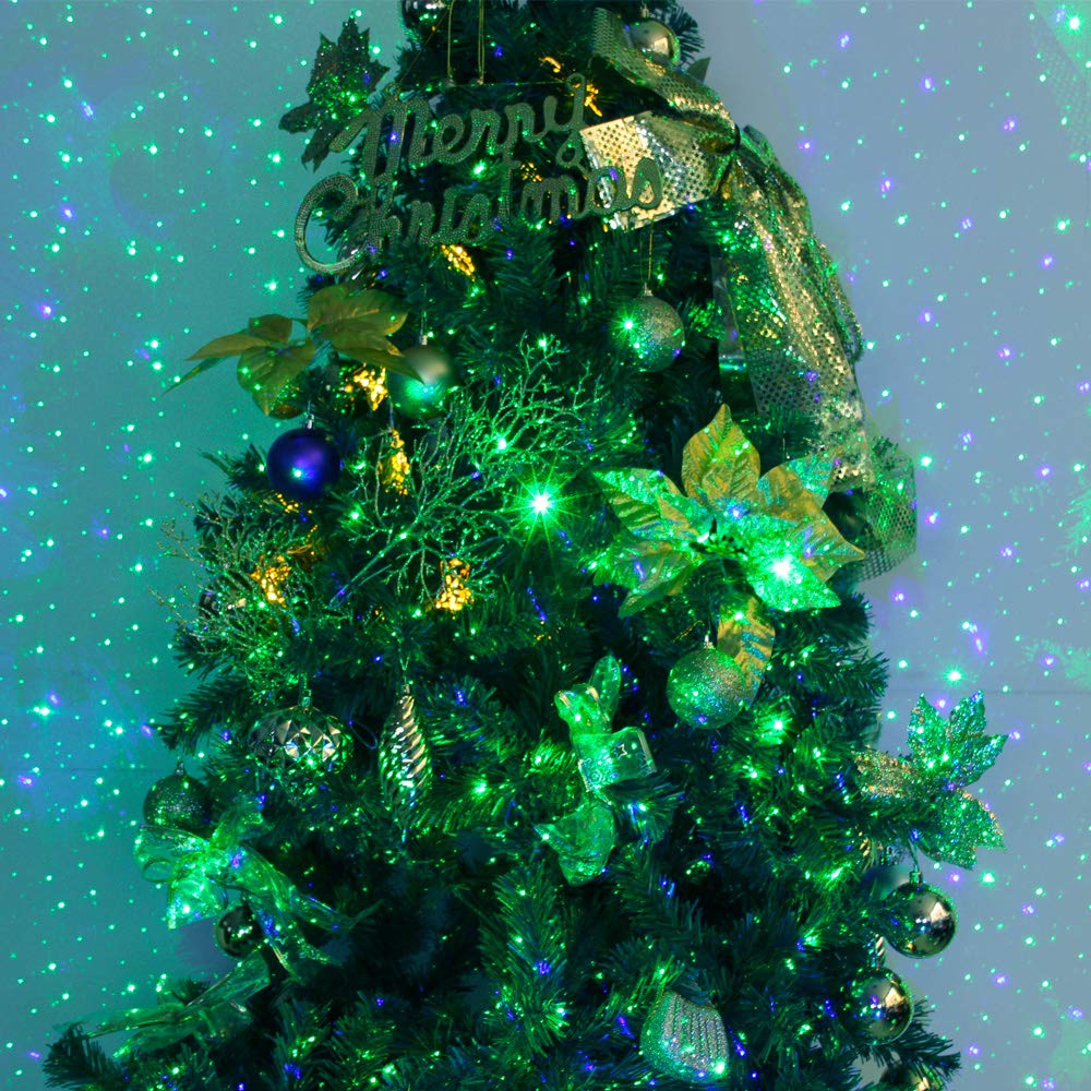 Poeland Solar Garden Lights with Moving Laser Projection - Firefly & Star Effect for Outdoor Christmas Decor (Blue/Green) | Perfect for Patio, Yard, and Holiday Landscape Lighting