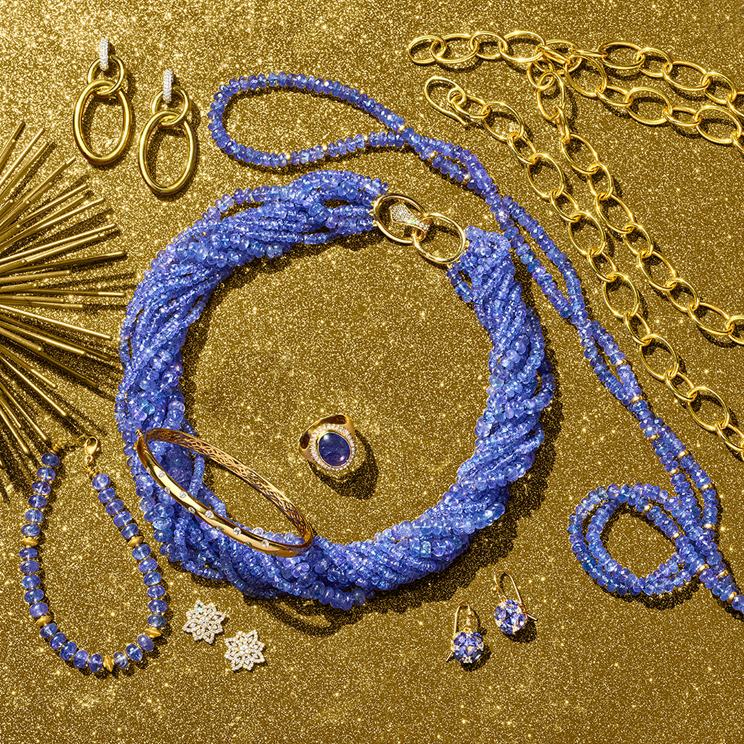 Exquisite Tanzanite & Diamond Quadrille Drop Earrings for Women – Perfect for Weddings, Parties & Special Occasions
