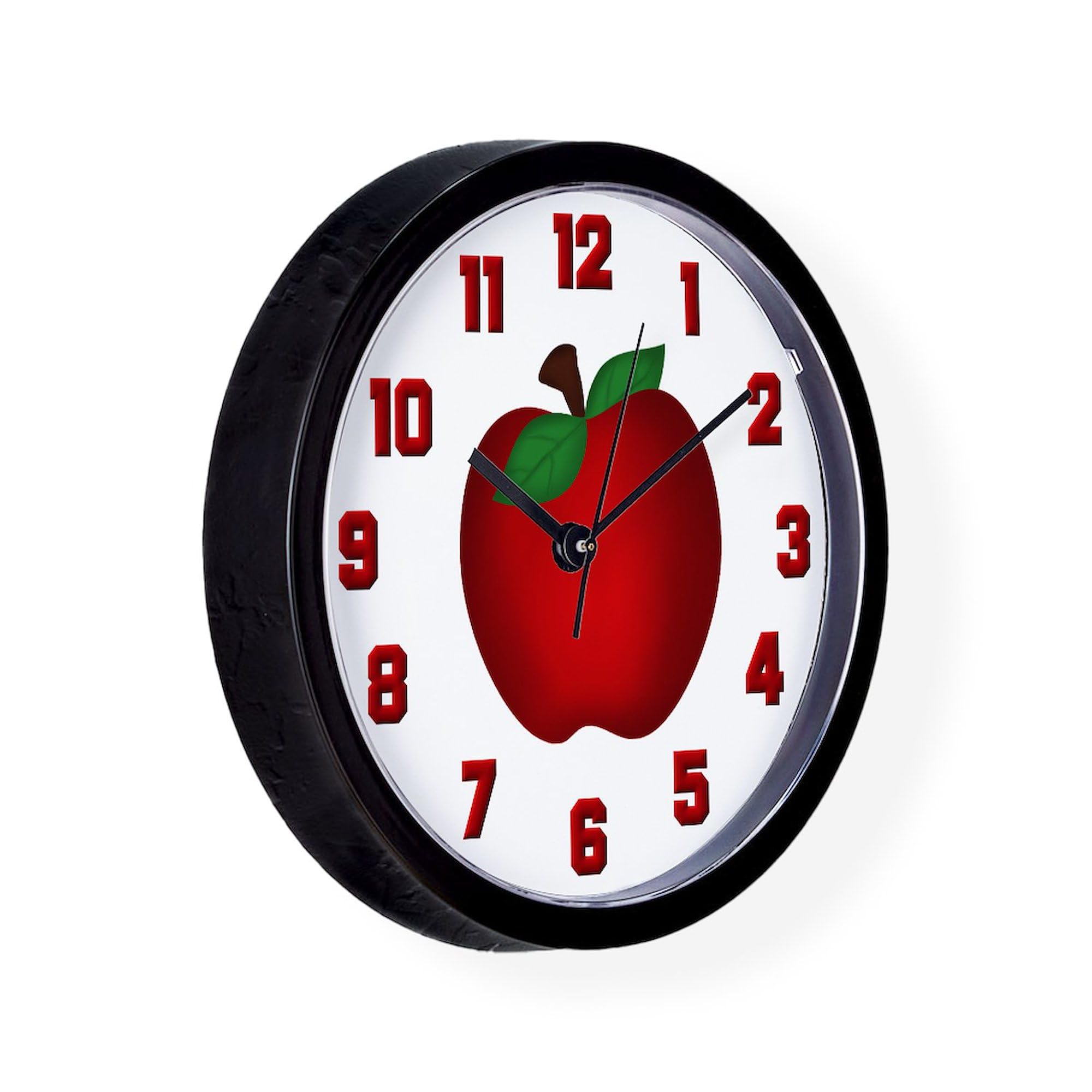 CafePress Apple 10 Inch Wall Clock - Modern Decorative Clock for Living Room, Kitchen, Office & Home Decor | Perfect for Home, Office, or Gift Giving