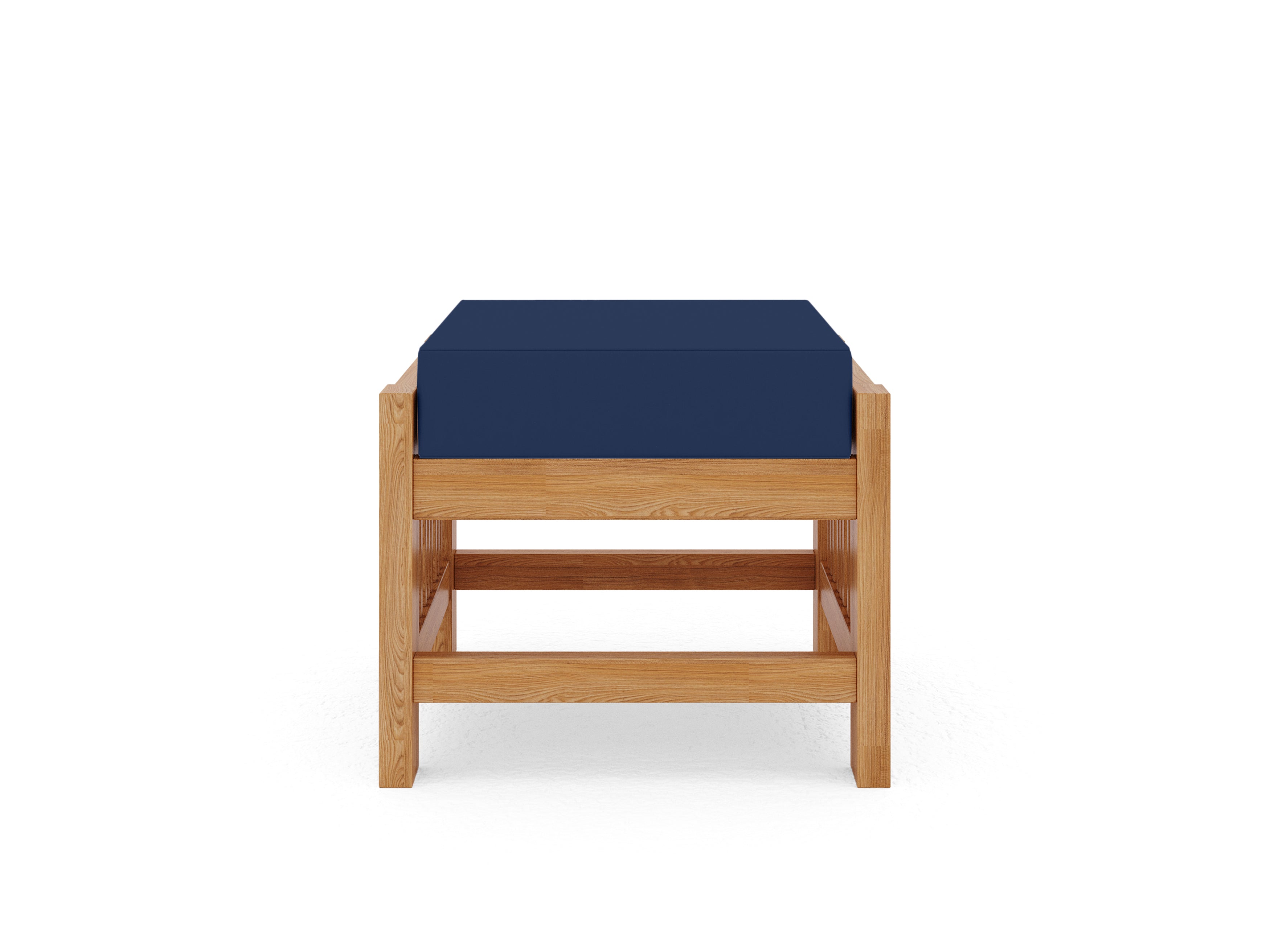 Premium 5-Piece Teak Outdoor Patio Deep Seating Set with Navy Blue Subrella Cushions - Perfect for Backyard, Garden, Poolside & Patio Relaxation