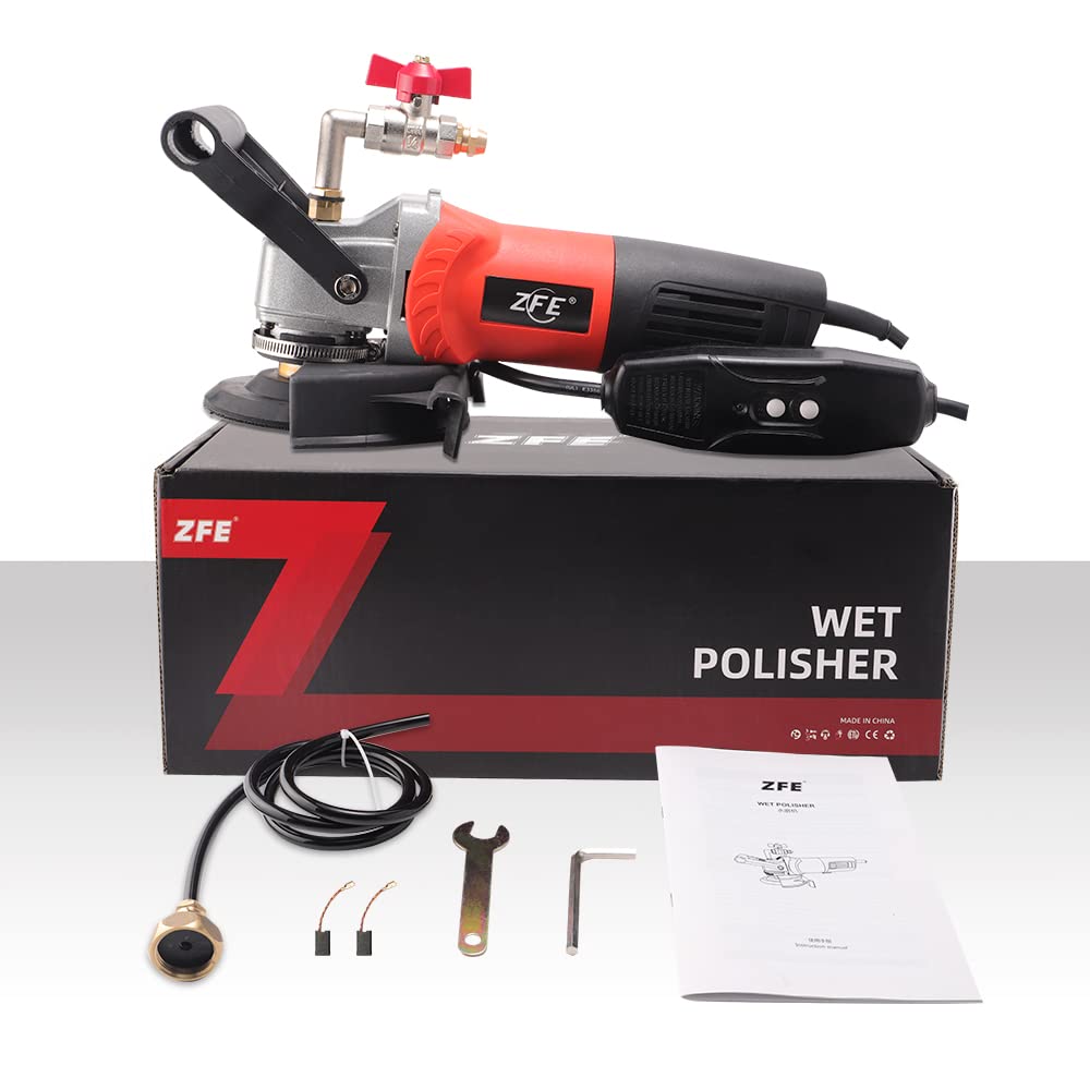 800W 110V Variable Speed 4-Inch Wet Polisher Grinder with Diamond Polishing Pads - Professional Stone Polishing Tool for Granite, Marble, Concrete & Natural Stone - Perfect for Countertops, Floors & DIY Home Renovation Projects