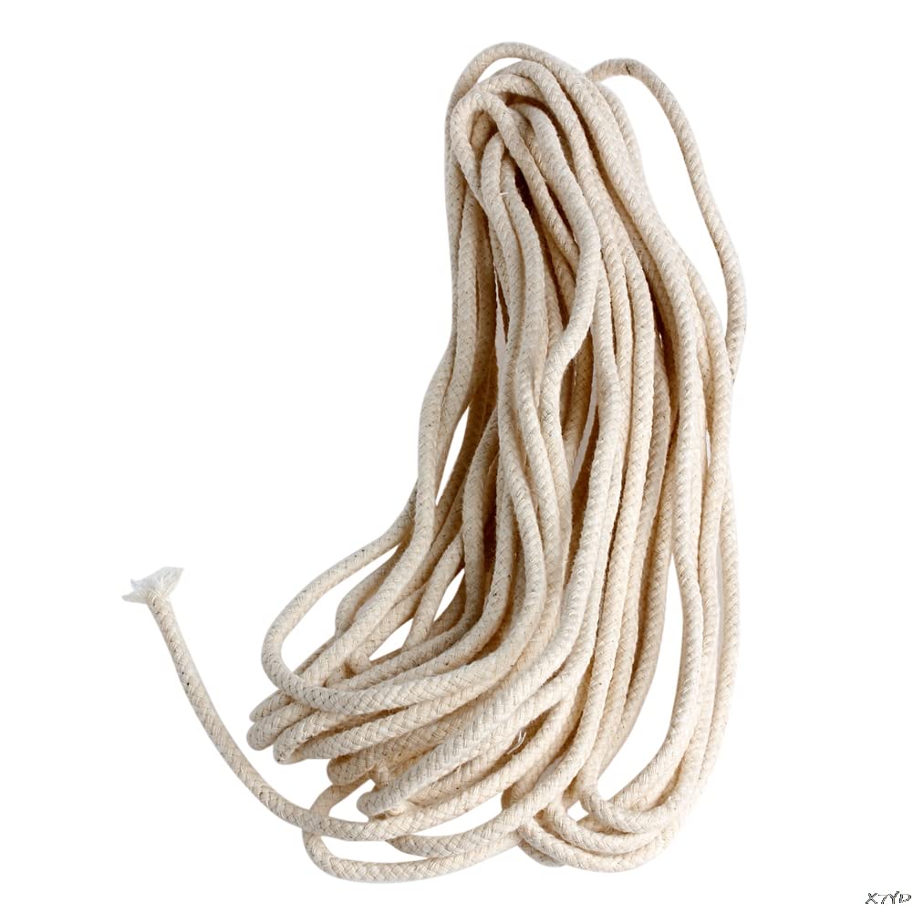10M (33 ft) 2mm Round Braided Oil Lamp Wicks Replacement for Alcohol Lamps & Candles - DIY Candle Making Supplies for Handmade, Home Decor, Emergency Lighting, and Outdoor Camping