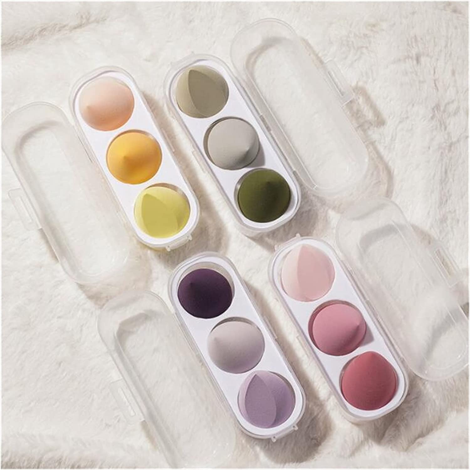Lenon 3-Piece Makeup Sponge Set with Storage Box - Foundation & Powder Beauty Blender for Flawless Application (Multicolor) | Perfect for Everyday Makeup, Travel & Professional Use