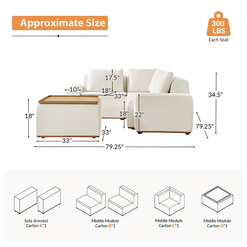 Premium Terra Cloud Sofa with Built-in Table - Modern Comfort for Living Room, Lounge & Outdoor Relaxation