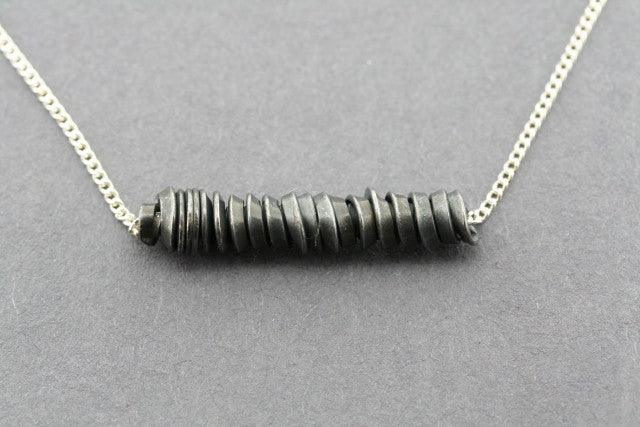 Oxidized Silver Long Spiral Necklace for Women - Elegant Boho Jewelry for Everyday Wear & Special Occasions