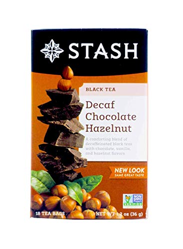 Decaf Chocolate Hazelnut Herbal Tea Bags by Stash Tea - 18 Count (Pack of 2) | Caffeine-Free Dessert Tea for Relaxation & Evening Enjoyment