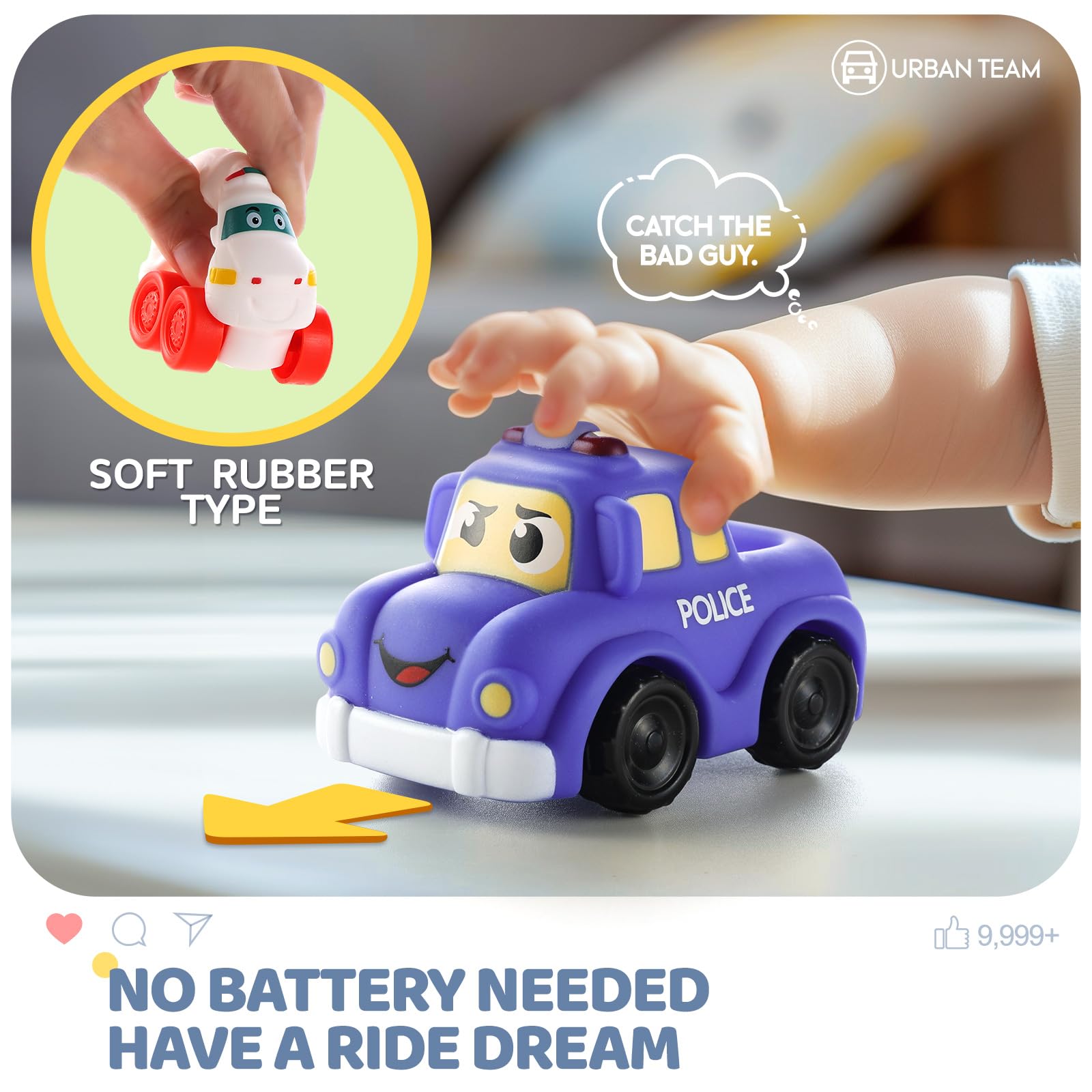 12-Piece Soft Rubber Toy Car Set for 1-3 Year Old Boys - Non-Toxic Cartoon Vehicle Figures with Playmat & Storage Bag | Perfect Baby Toys for 12-18 Months Toddlers | Ideal First Birthday & Valentine's Gift | Great for Playtime, Early Learning & Sensory Development