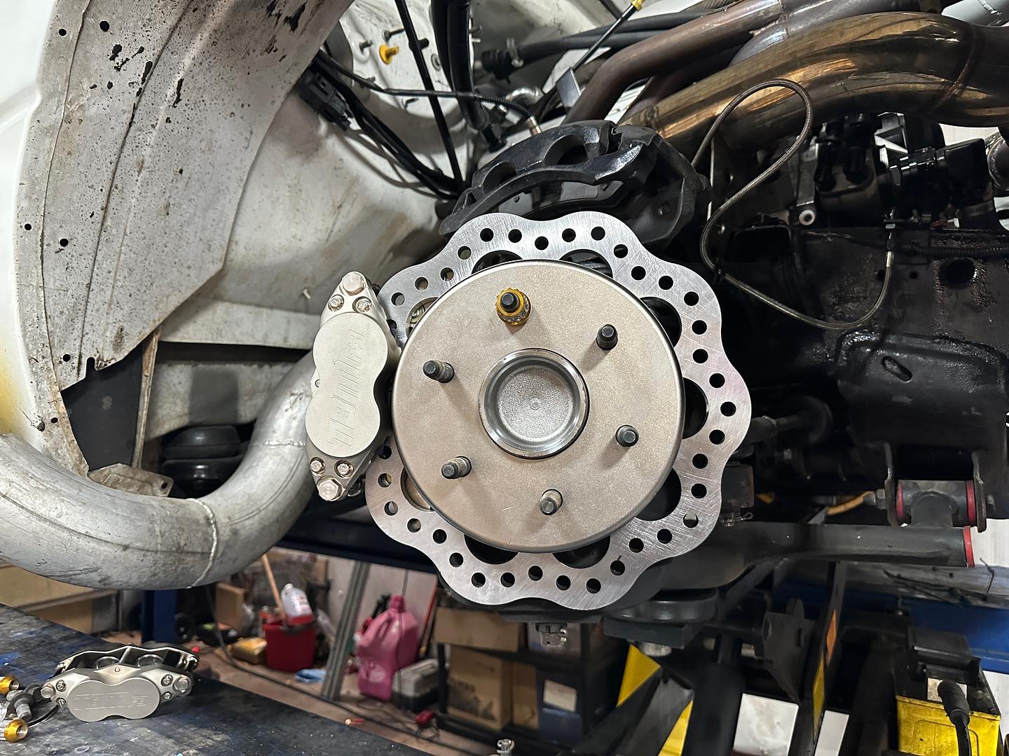 1999-2018 Chevy Silverado 6x5.5 Lug Pattern Heavy Duty 4-Piston Front Brake Kit for Drag Racing - Reuses Factory Hubs (Part# 001-0290-1) - Perfect for Track Performance and High-Speed Stopping