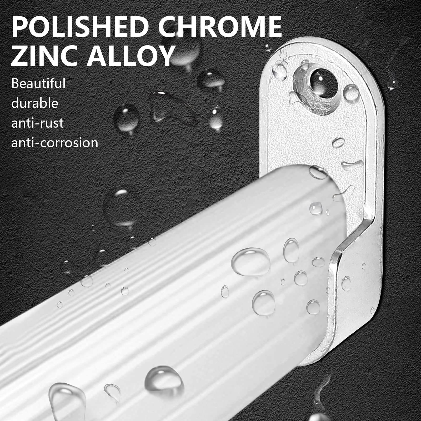 4 Pack Oval Closet Rod End Supports with 2 Mounting Holes - Heavy Duty Wardrobe Brackets for 15x30mm Oval Rods - Polished Chrome Flange Pole Sockets - Perfect for Closet Organization & Wardrobe Storage Solutions