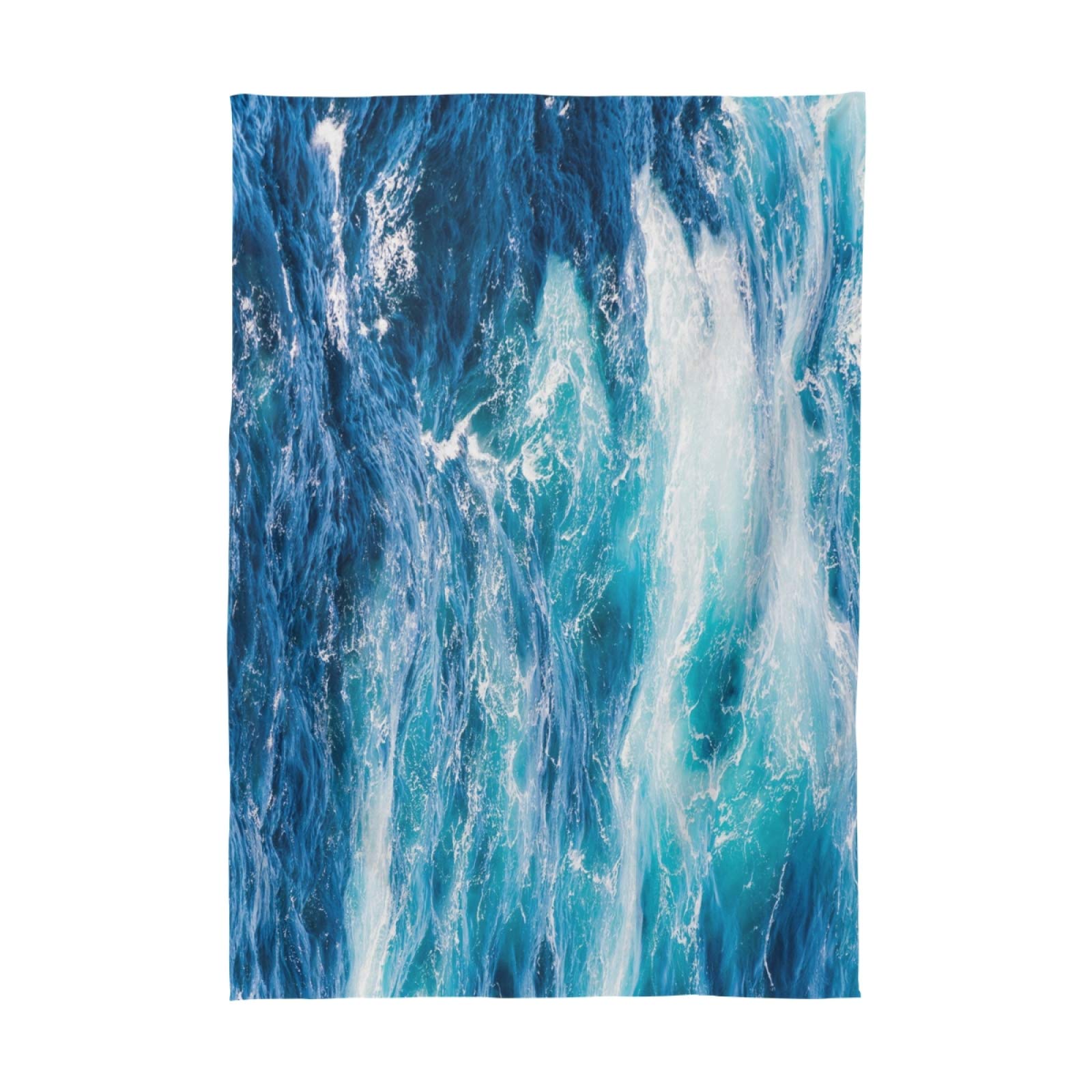 Blue Ocean Wave Square Tablecloth 54 Inch - Water-Themed Polyester Table Cover for Party & Dinner Decor - Perfect for Beach, Nautical, and Underwater Party Themes