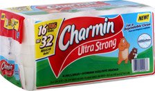 Charmin Ultra Strong Toilet Paper 16 Double Rolls (32 Regular Rolls) - Soft, Durable & Absorbent for Home & Office Use