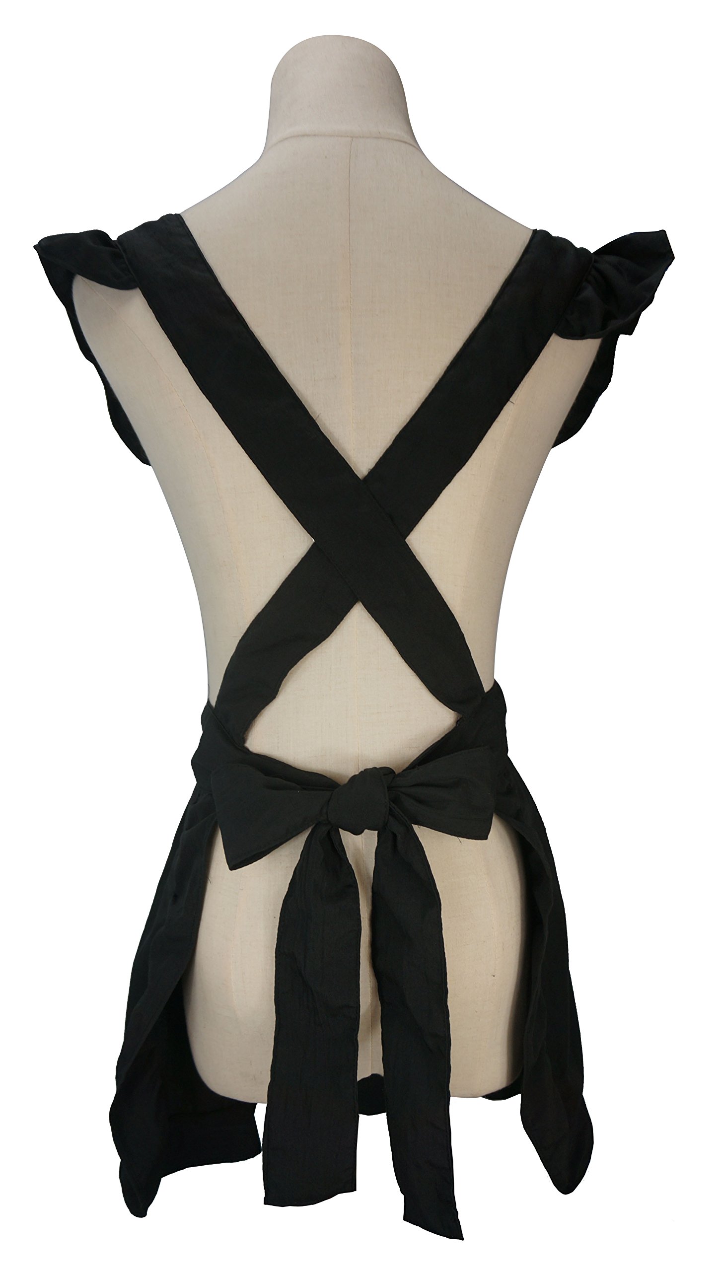 Vintage Petite Maid Ruffle Apron - Kitchen Cooking & Cleaning Apron for Women, Cute Cosplay Costume & Fancy Dress for Halloween, Role Play, and Themed Parties