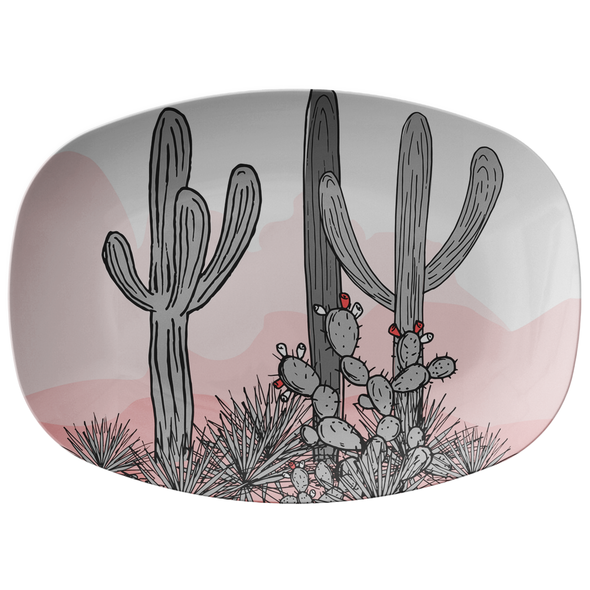 Elegant Pink Plastic Serving Platter for Parties, Picnics & Entertaining - Perfect for Weddings, BBQs & Outdoor Events