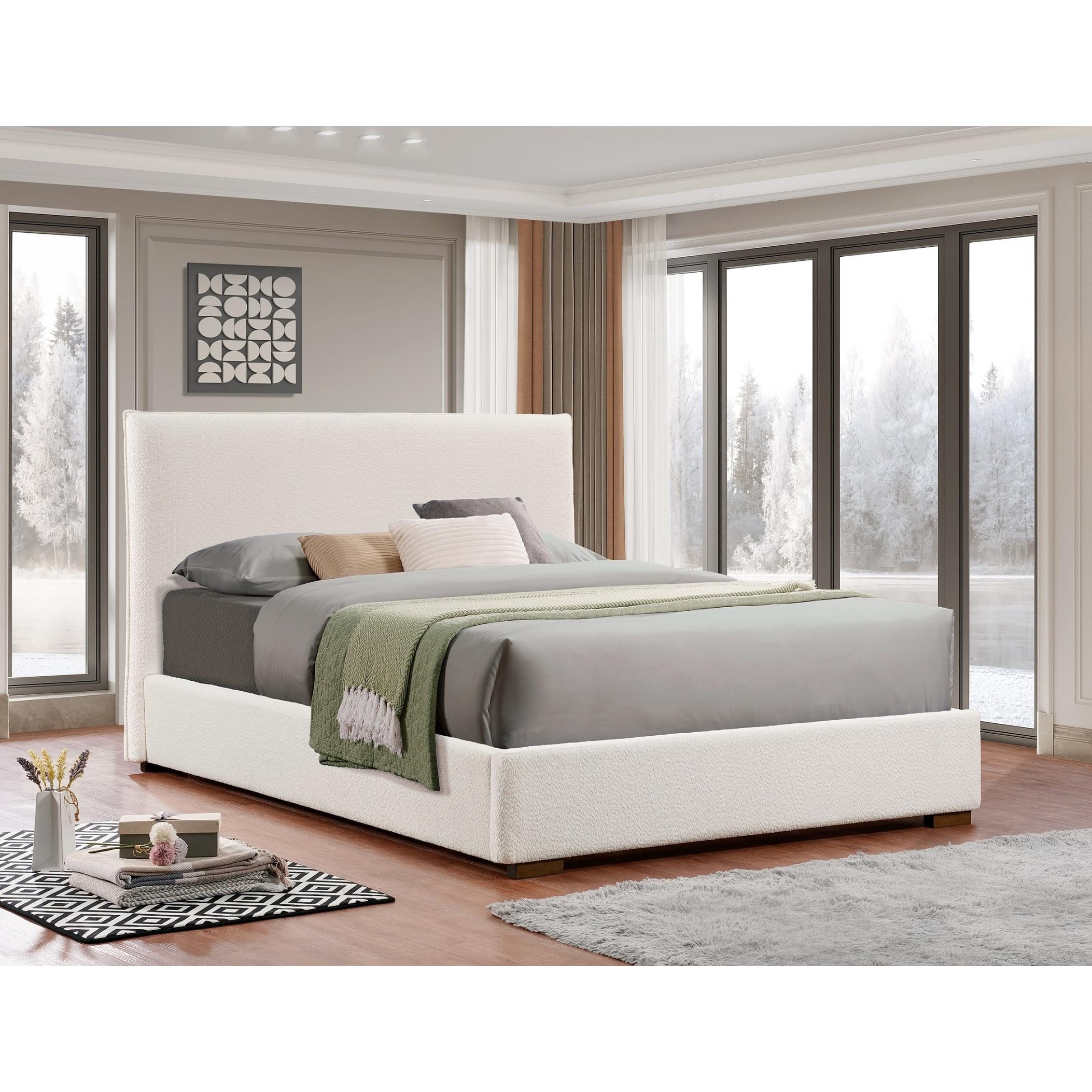 IFDC Extra Large Upholstered Platform Bed Frame IF 5568 78