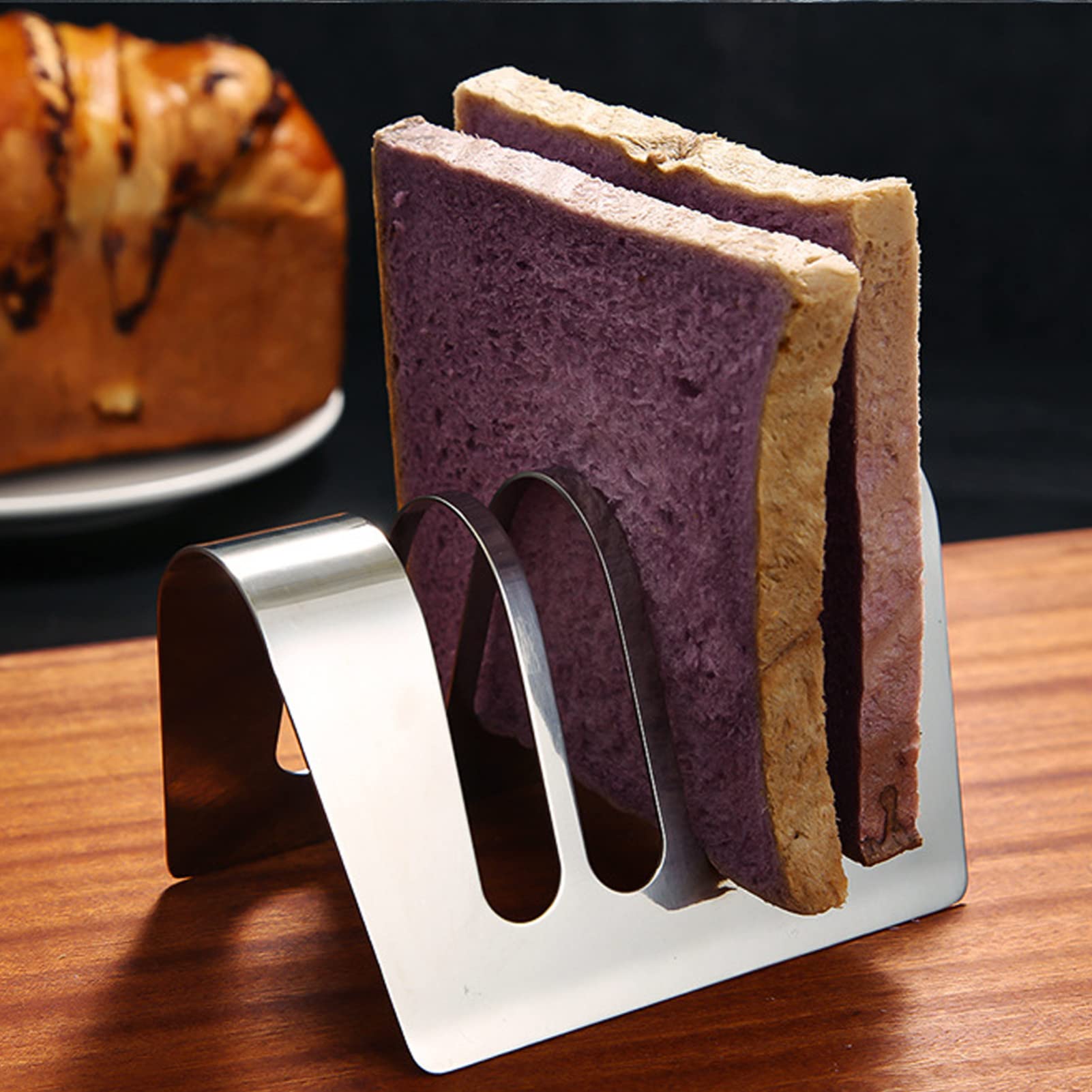Stainless Steel Sandwich Bread Holder - Toast Rack for Buffet, Hotel & Kitchen Use - Bread Serving Stand for Sliced Toast Storage & Display