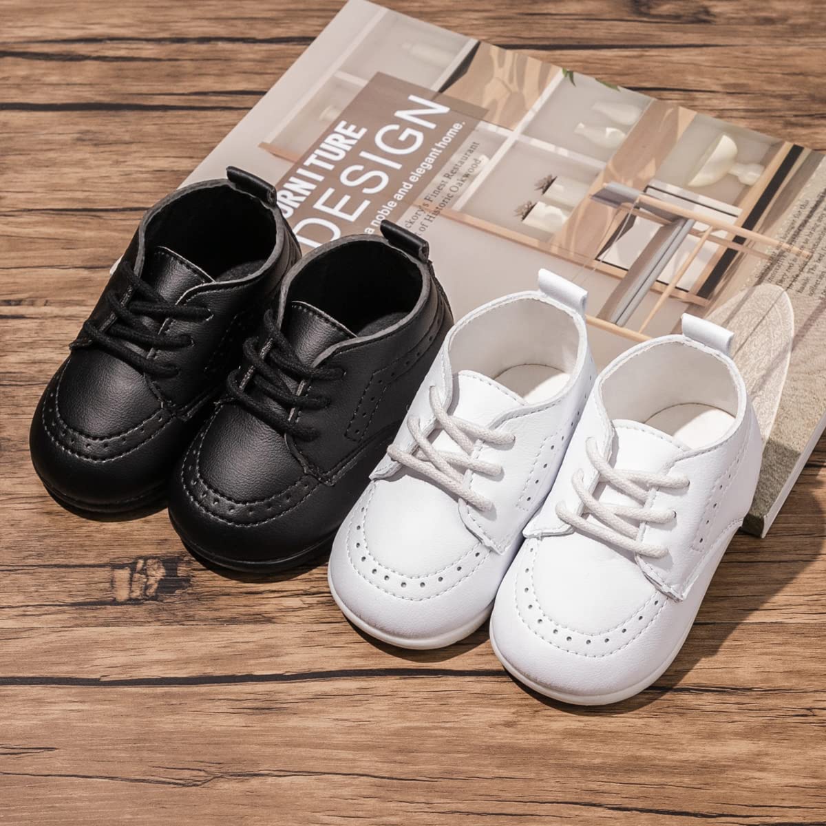Ohsofy Baby Oxford Shoes - PU Leather Loafers with Soft Sole for Toddlers | Wedding & Dress Occasions