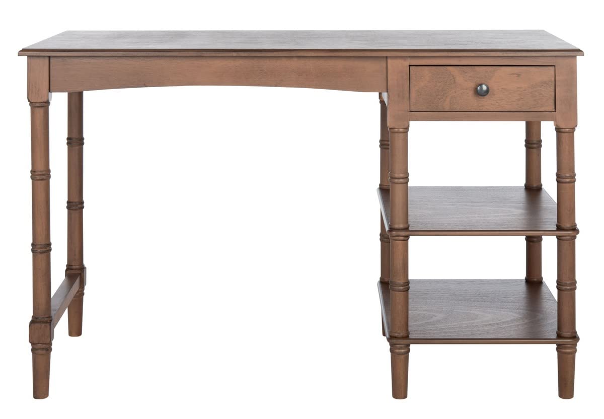 SAFAVIEH Home Collection Henric Brown 1-Drawer 2-Shelf Computer Desk - Modern Office Desk with Storage for Home & Workspace - Perfect for Remote Work, Study & Small Spaces
