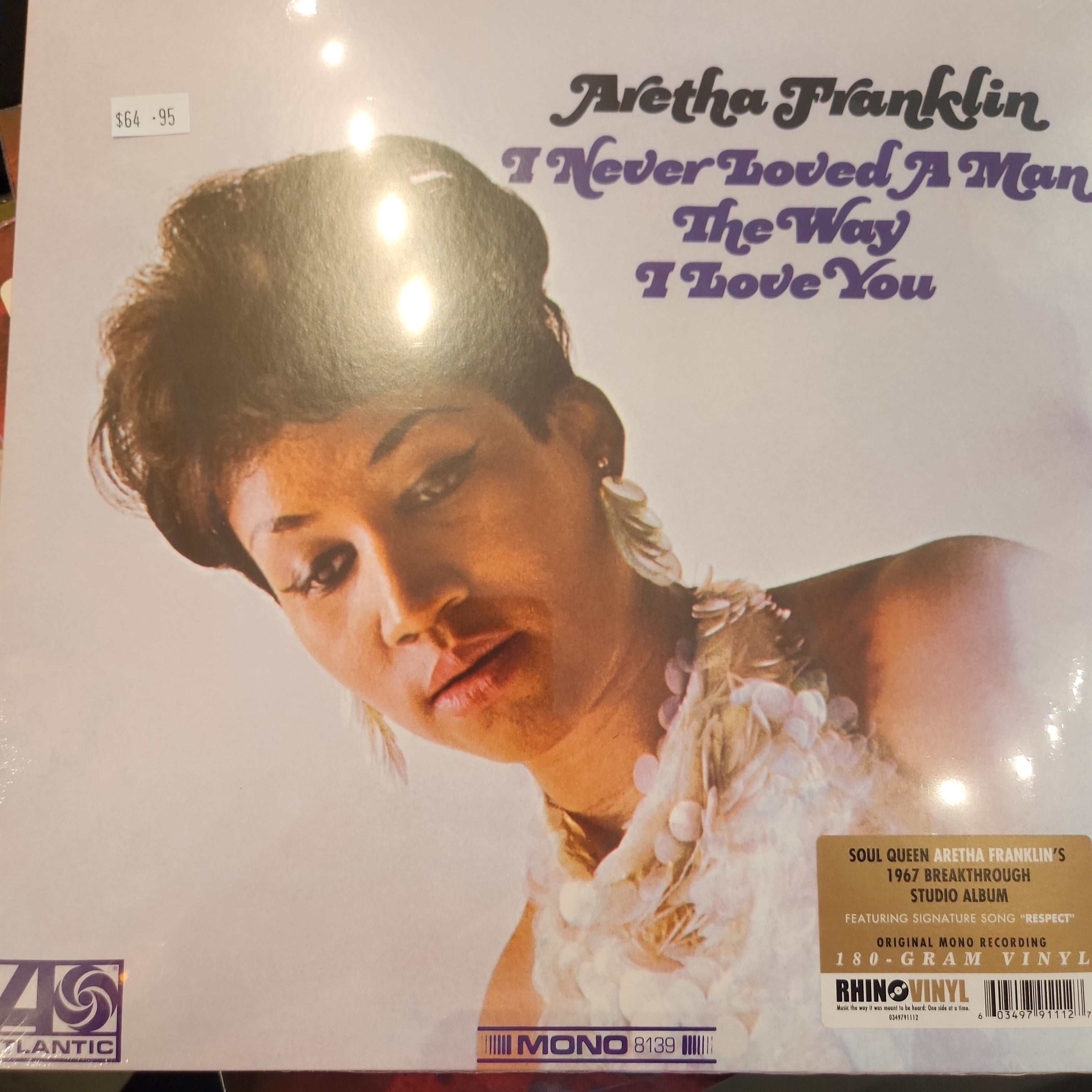 Aretha Franklin - I Never Loved a Man the Way I Love You Vinyl LP Record | Classic Soul Music Album | Perfect for Collectors & Vinyl Enthusiasts